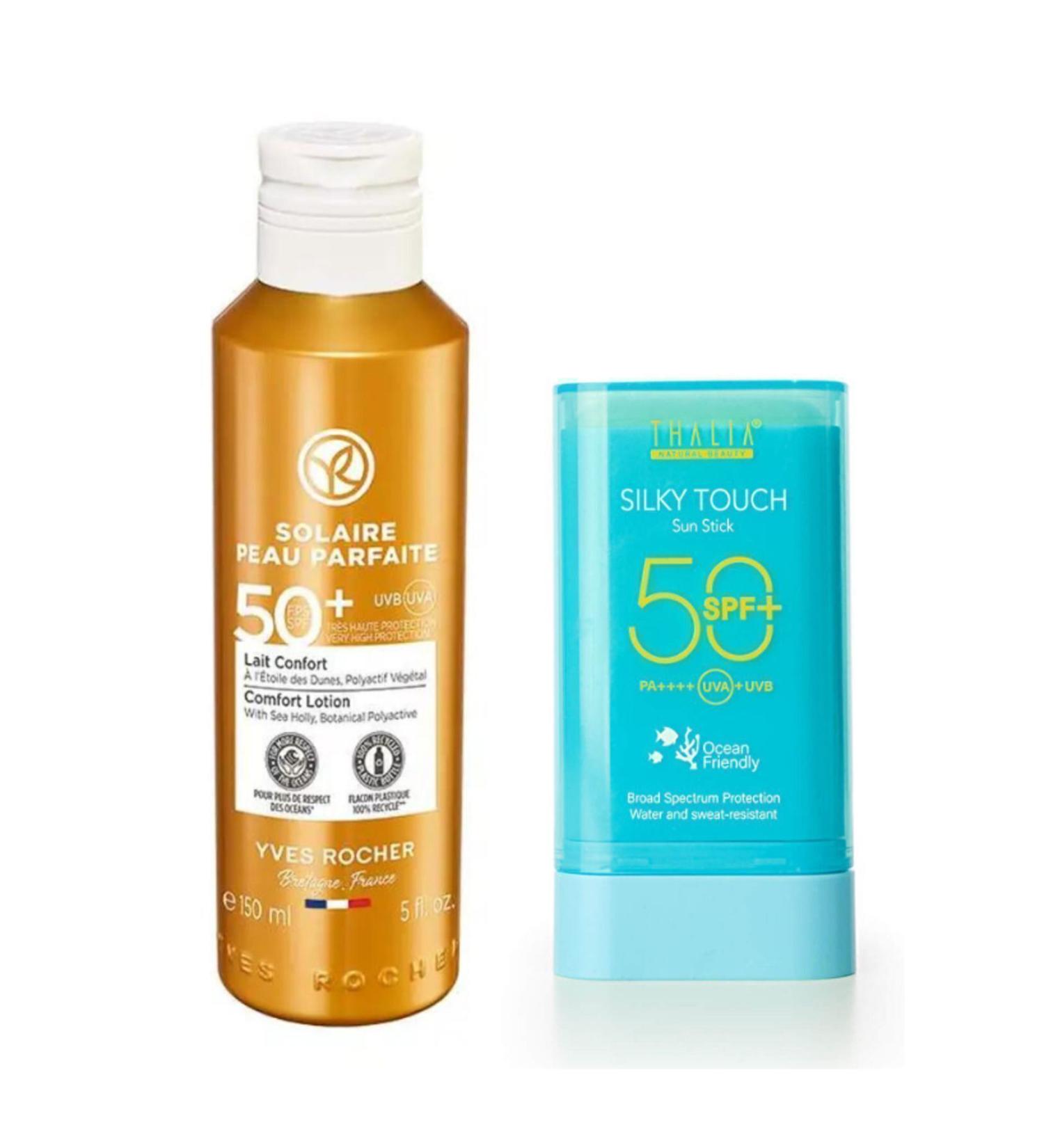 Yves Rocher 50+ Sun Protection Milk / Stick Sun Cream Gift - Buy Online on GoSupps.com