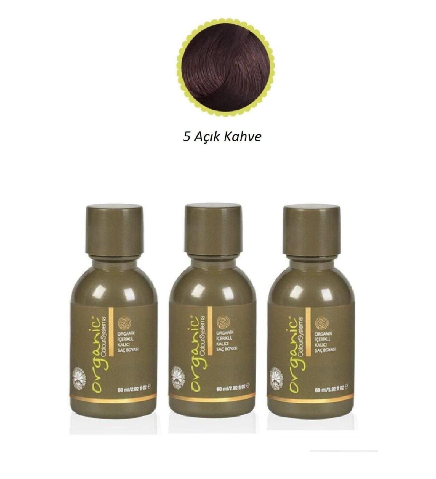 Organic Colour Systems 5 Light Brown Hair Dye 60 Ml - 3 Pieces