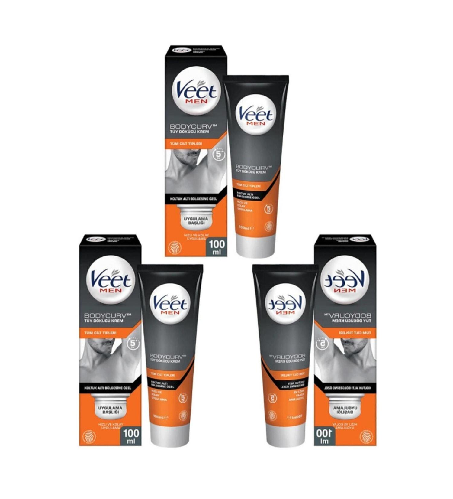 Veet Athlete Men's Underarm Hair Removal Cream 3 Pieces - Mustore-