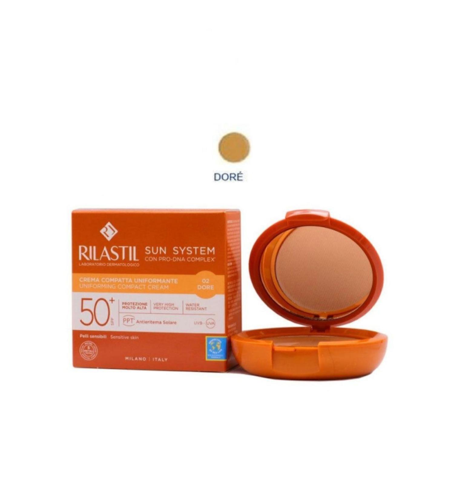 Rilastil Sun System SPF50+ Uniforming Compact Cream 10 gr - 02 Dore - Buy Online on GoSupps.com