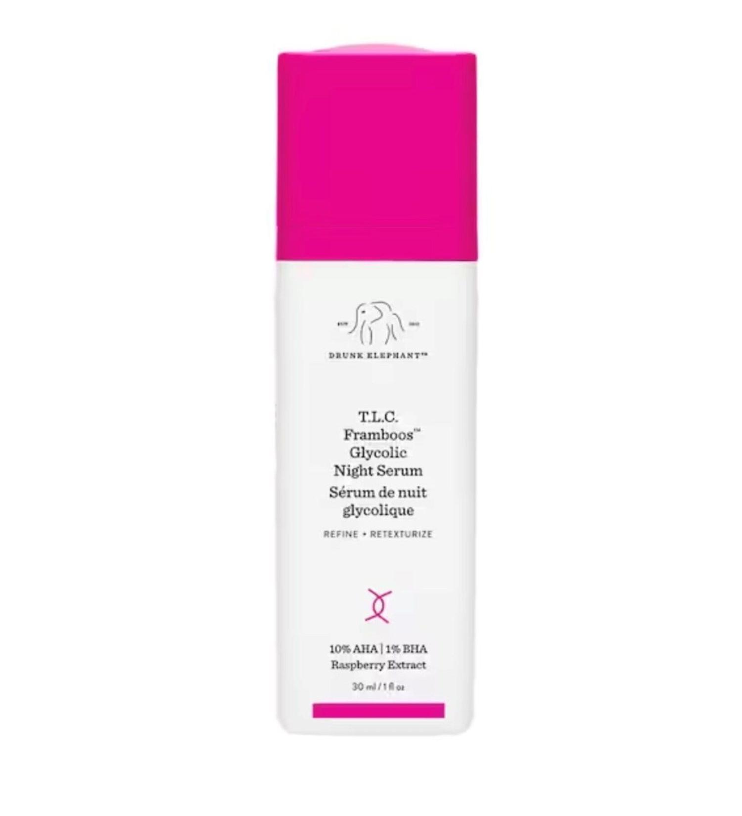 Drunk Elephant TLC Framboos Glycolic Night Serum- Glycolic Acid Night Serum 30 ML