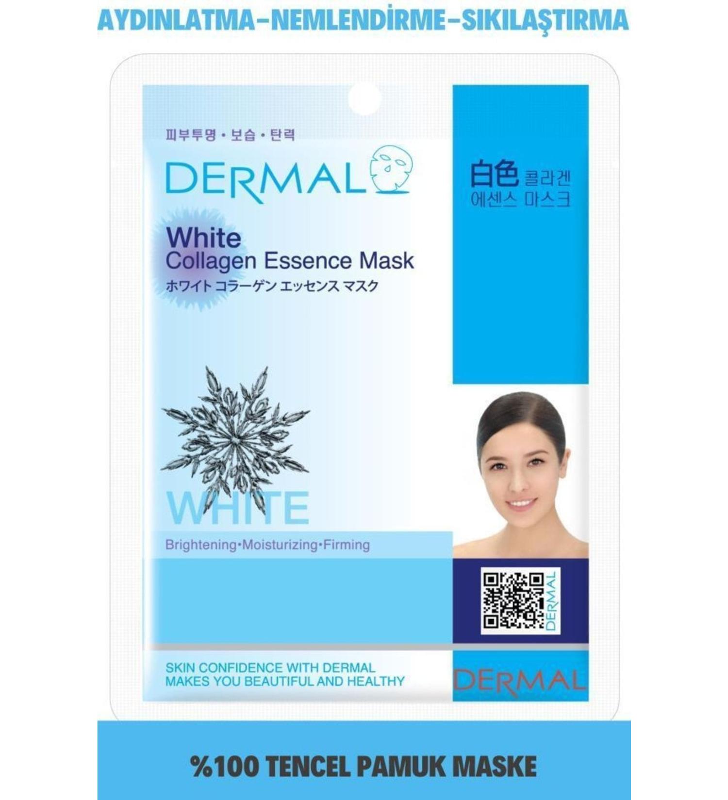 Dermal Brightening Moisturizing Firming White Collagen Mask 23 gr