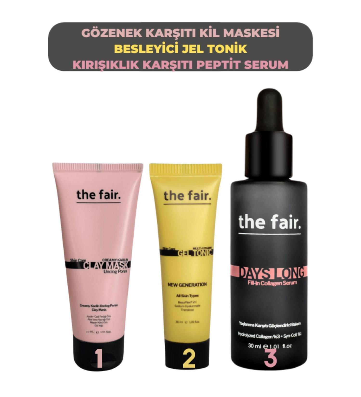 The Fair Anti-Pore Clay Mask 30 Ml Nourishing Gel Toner and Days Long Serum - Buy Online on GoSupps.com
