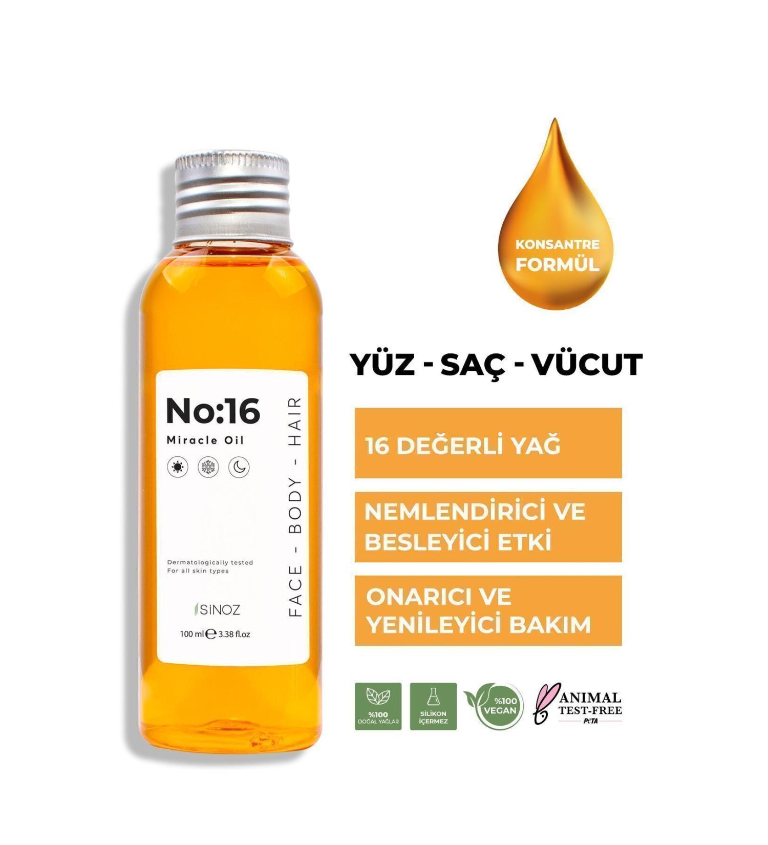 Sinoz No:16 Moisturizing Nourishing Renewing Radiance Miraculous Repairing Care Oil 100 ml - Buy Online on GoSupps.com