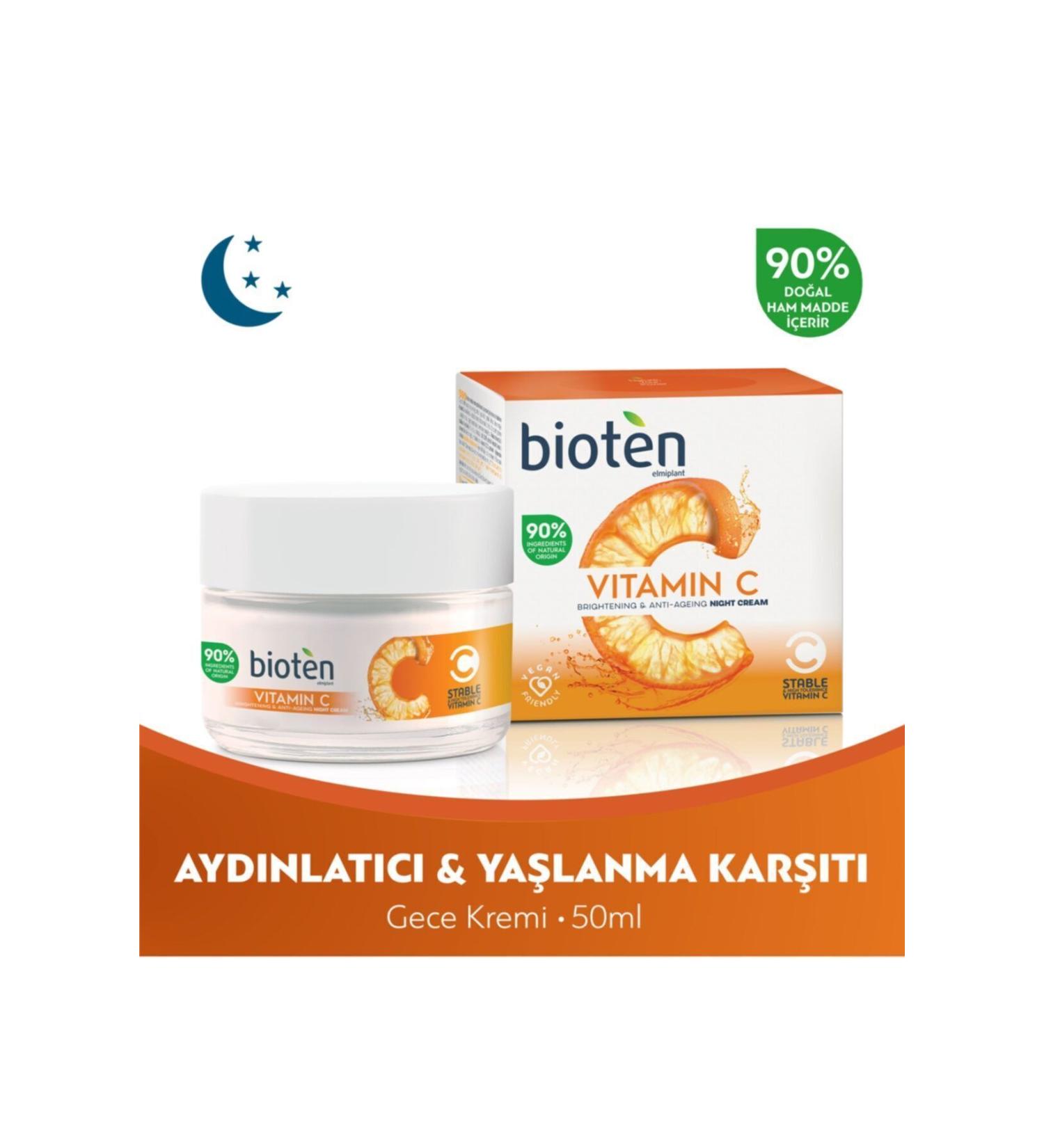 Bioten Vitamin C Brightening & Anti-Aging Night Cream 50 Ml - Buy Online on GoSupps.com