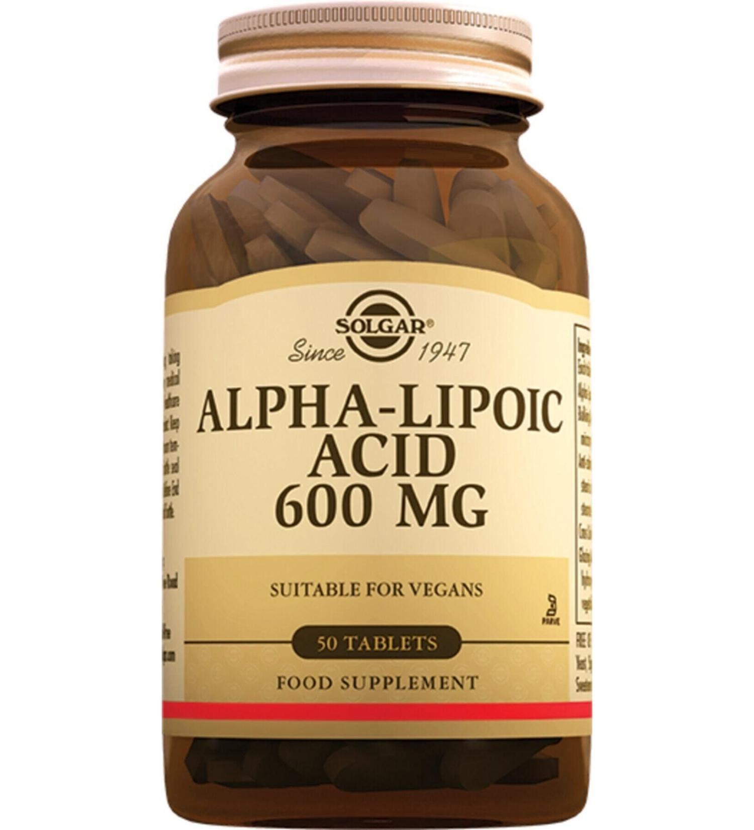 Solgar Alpha Lipoic Acid 600 Mg 50 Tablets Alpha Lipoic Acid