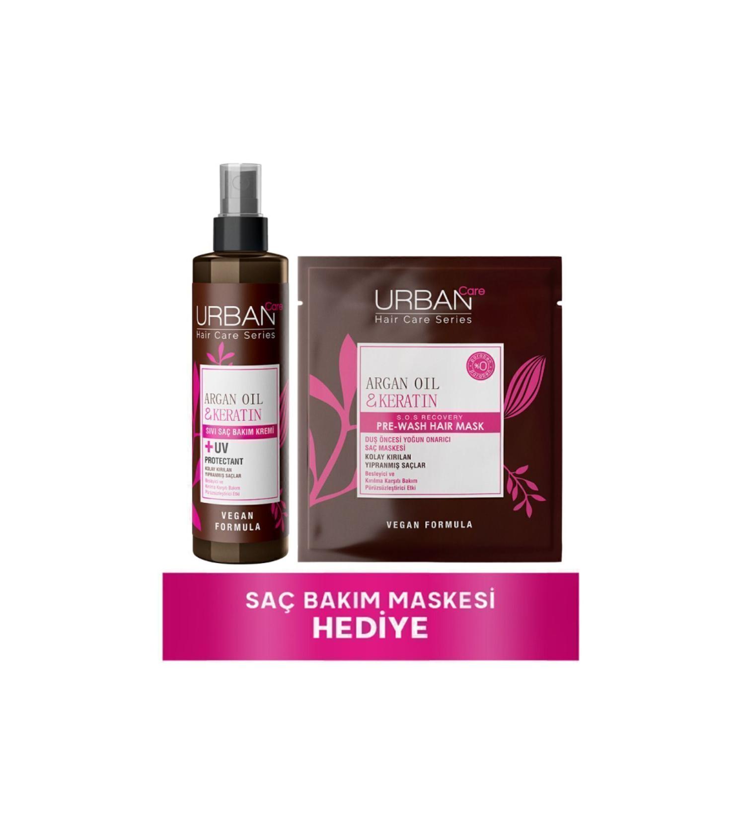 Urban Care Argan Oil Liquid Hair Care Cream 200 ML + 50 ML Sache Mask