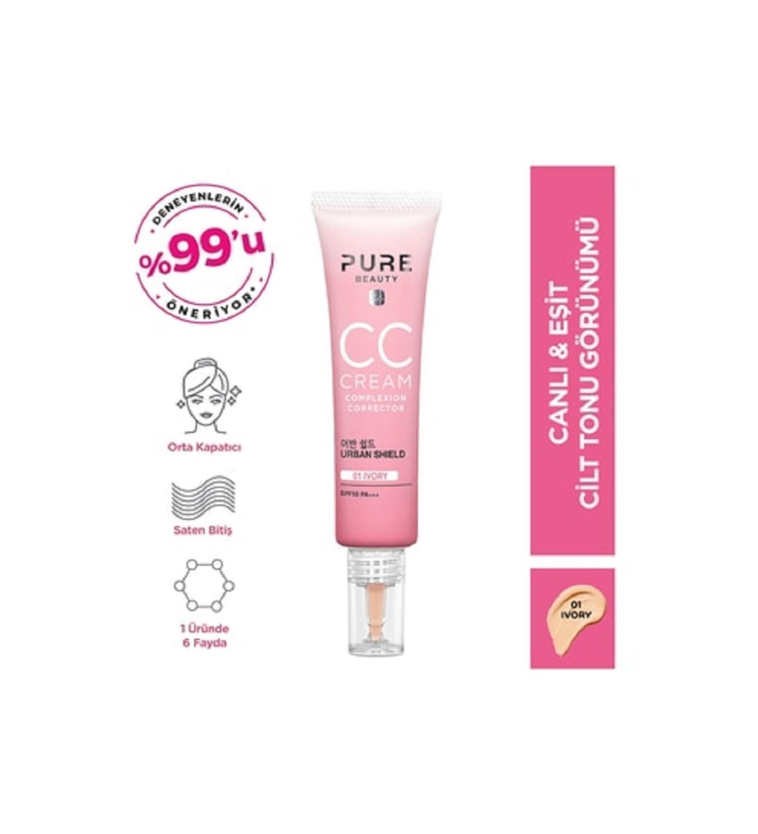 PURE BEAUTY Lively and Even Skin Tone CC Cream SPF50 30ml
