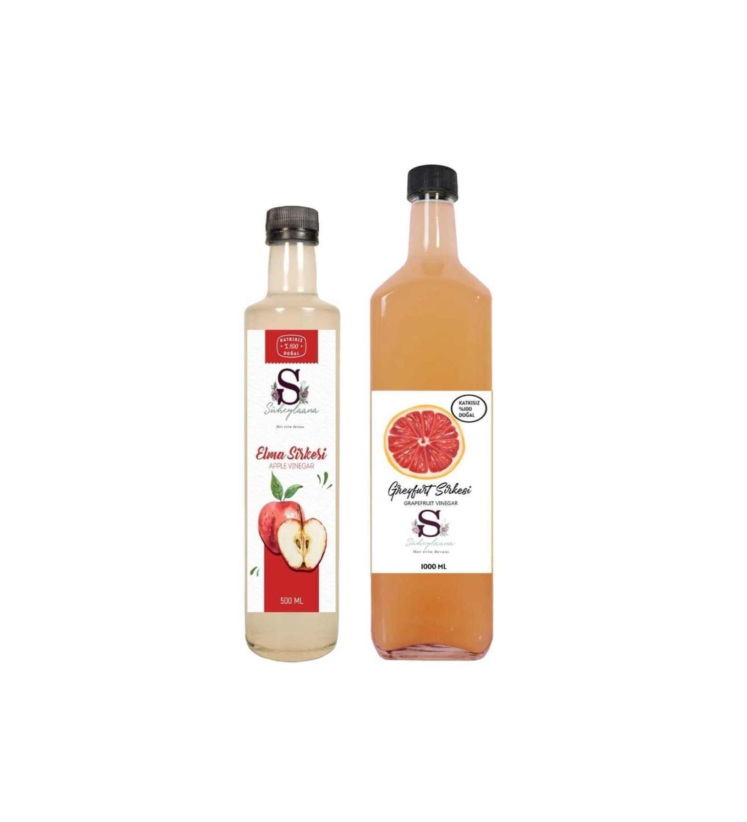 Suheylaana Natural Apple Vinegar 500 Ml - Natural Grapefruit Vinegar 1000 Ml