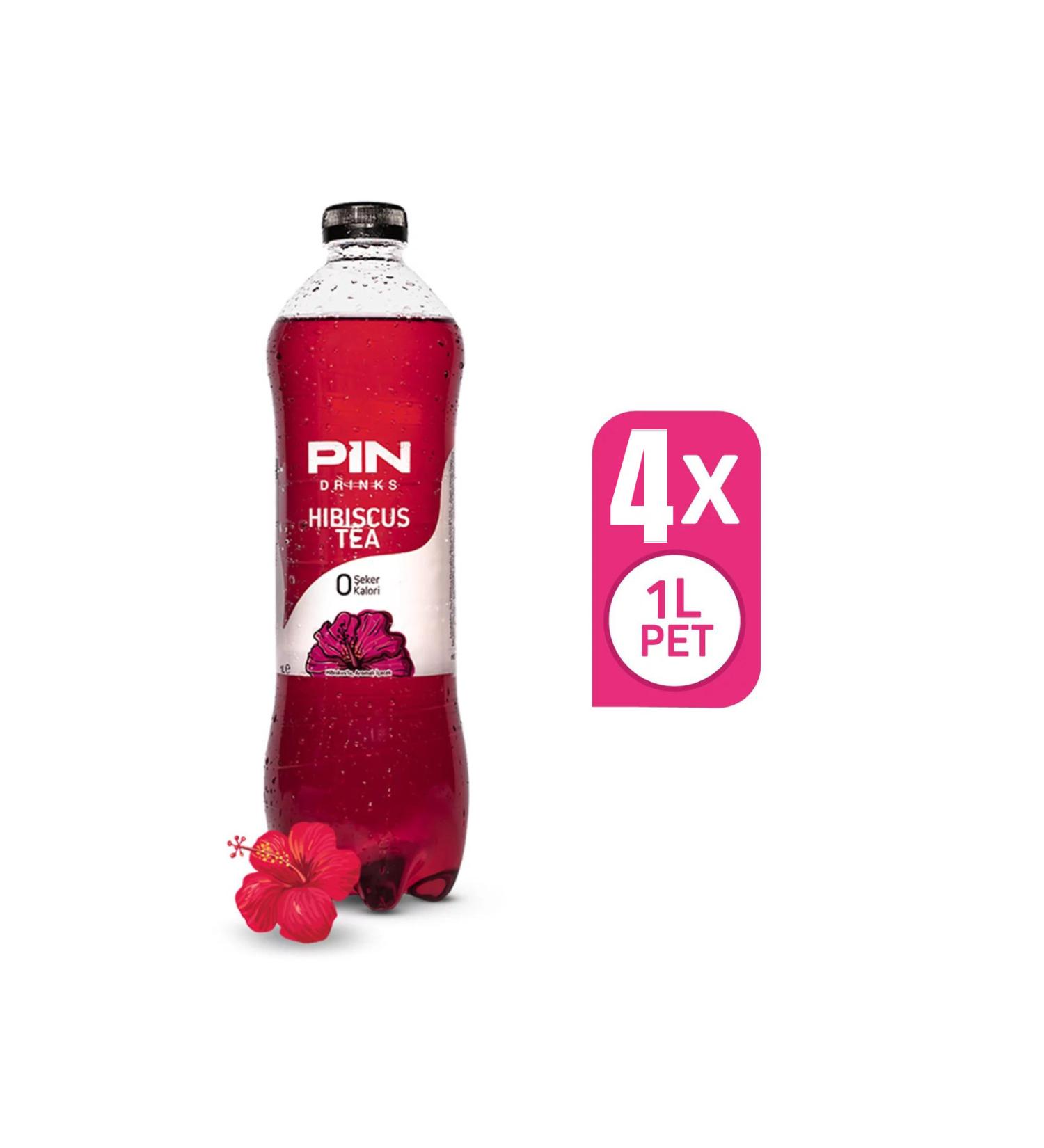 Pin Hibiscus Tea - Sugar-free & Calorie-free 1 Liter x 4 Pieces