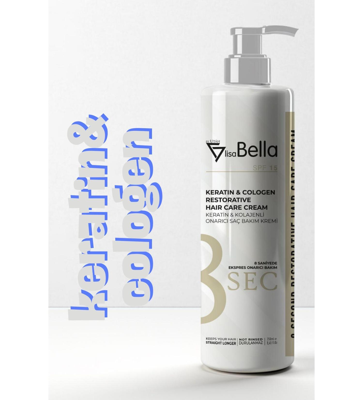 BY UTAH LISA BELLA Keratin &collagen Restorative Hair Care Cream 250 Ml- No-Rinse Repairing Hair Care Cream - Buy Online on GoSupps.com