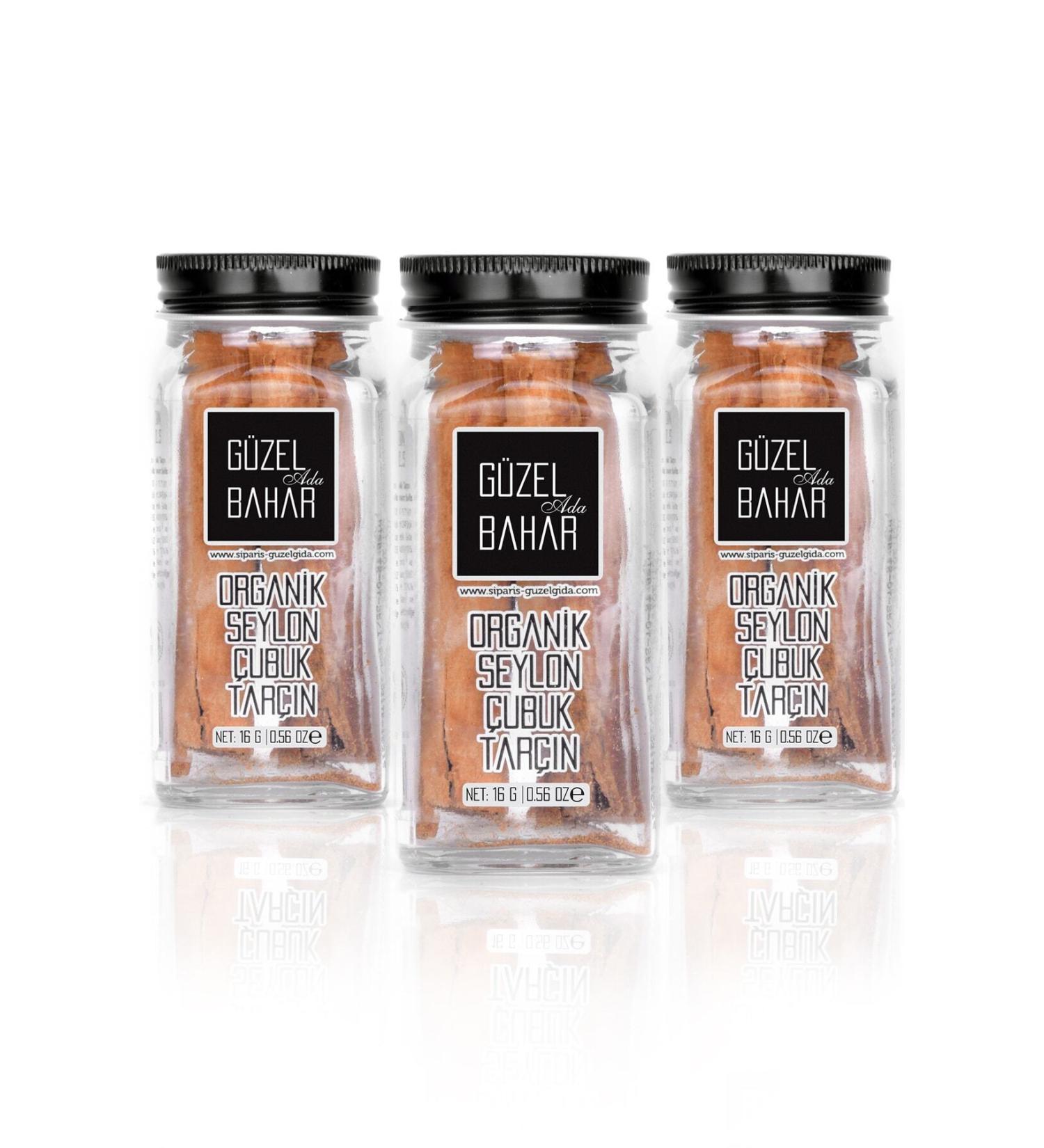 Guzel Ada Gida Organic Ceylon Cinnamon Sticks 16 Gr X 3 (with salt shaker) - Buy Online on GoSupps.com