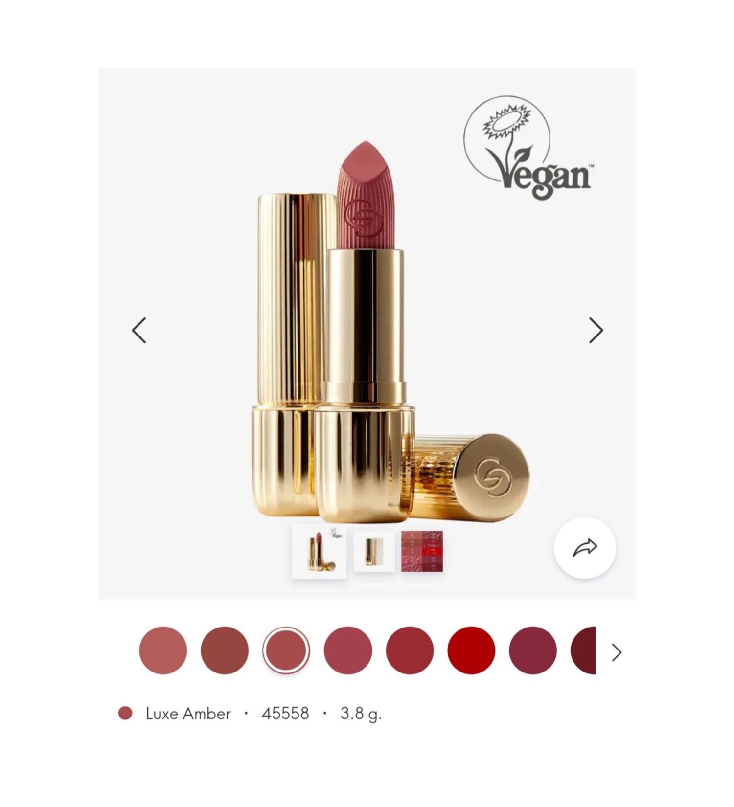 Oriflame Giordani Gold Eternal Glow Lipstick SPF 25 Luxe Amber