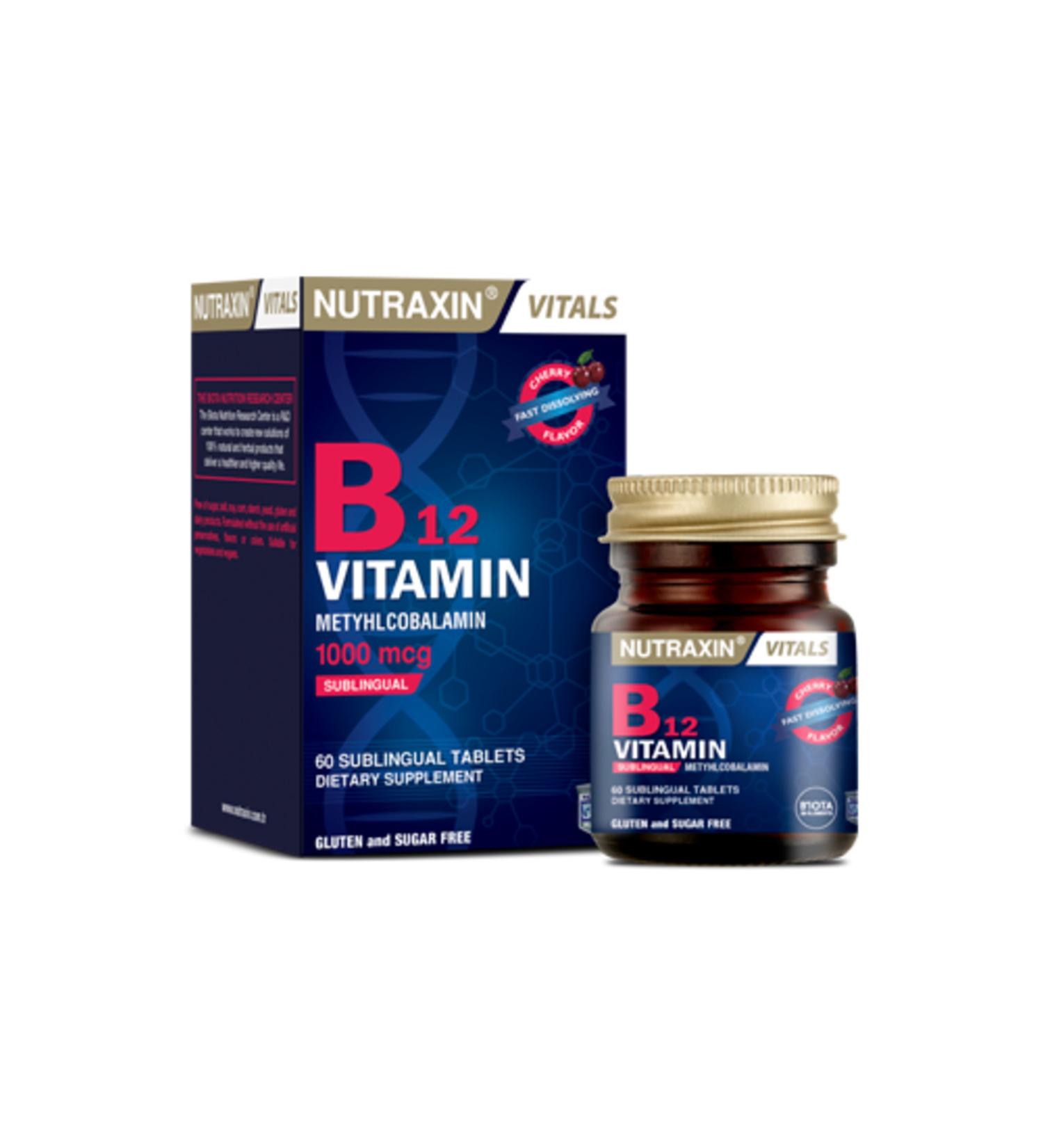 Nutraxin Vitamin B 12 60 Sublingual Tablets (SINGLE)
