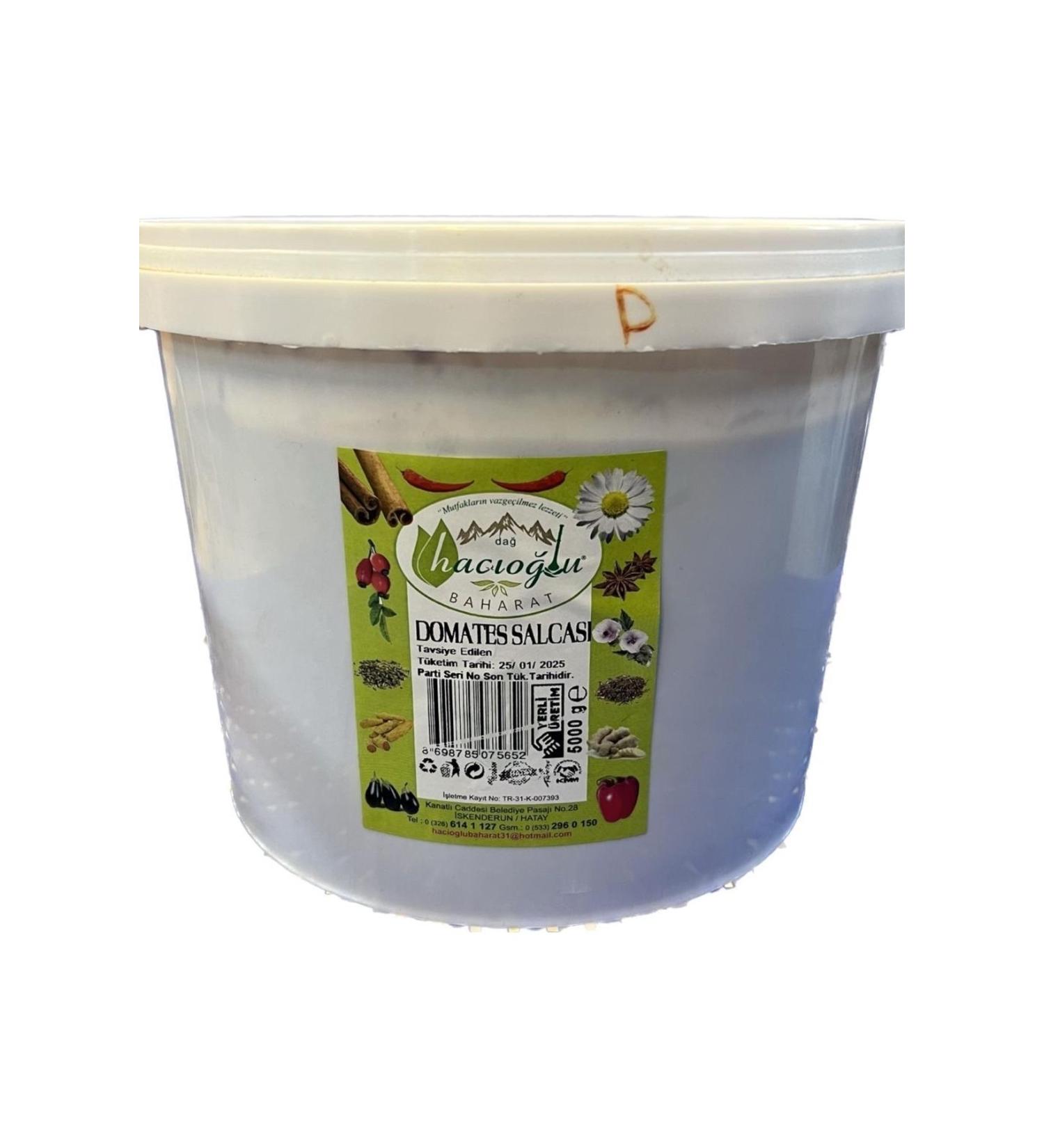 Hac o lu spice Hatay Local Natural Tomato Paste 5 Kg / 5000 gr Bucket