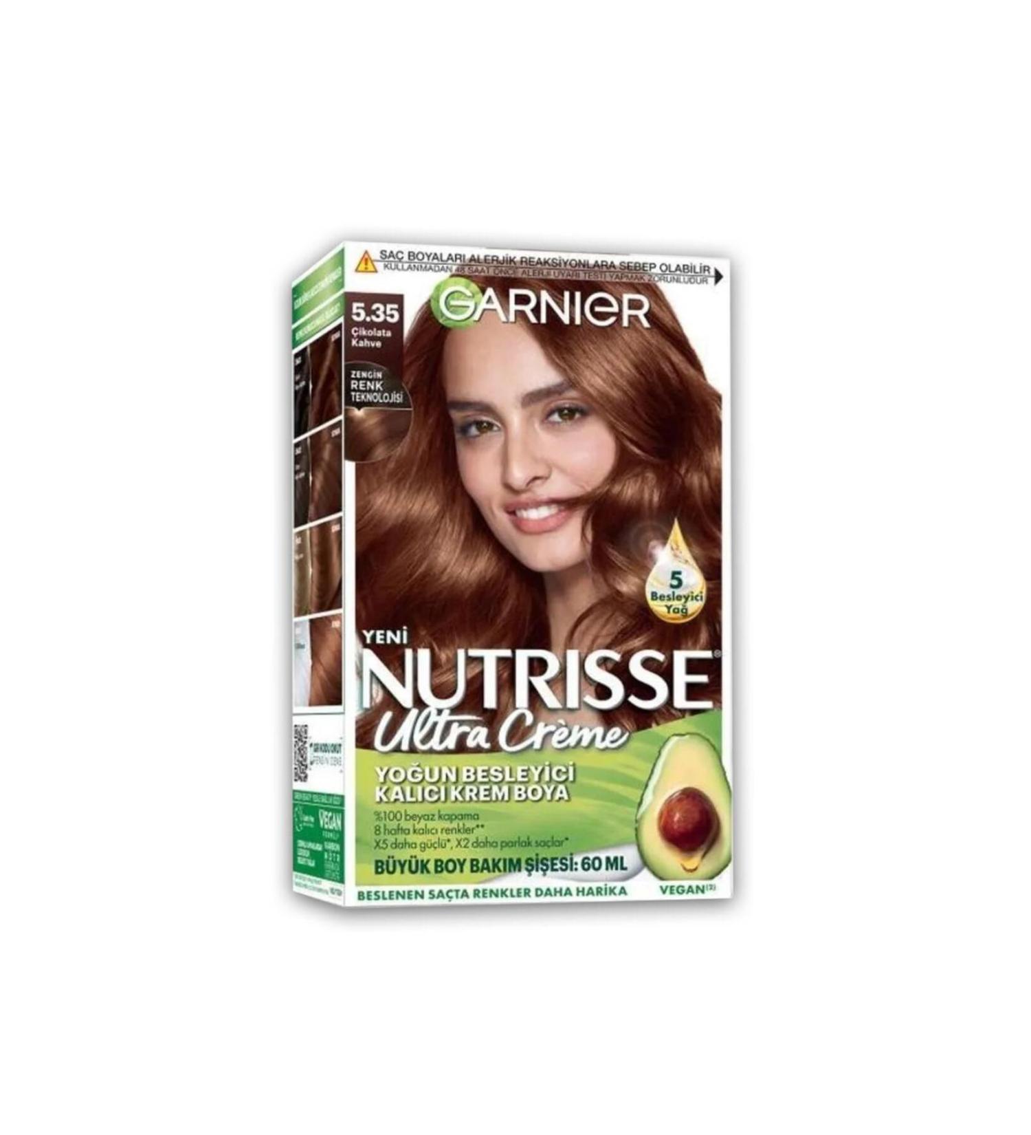 Garnier Nutrisse Intense Nourishing Permanent Cream Hair Dye 5.35 Chocolate Brown - Buy Online on GoSupps.com