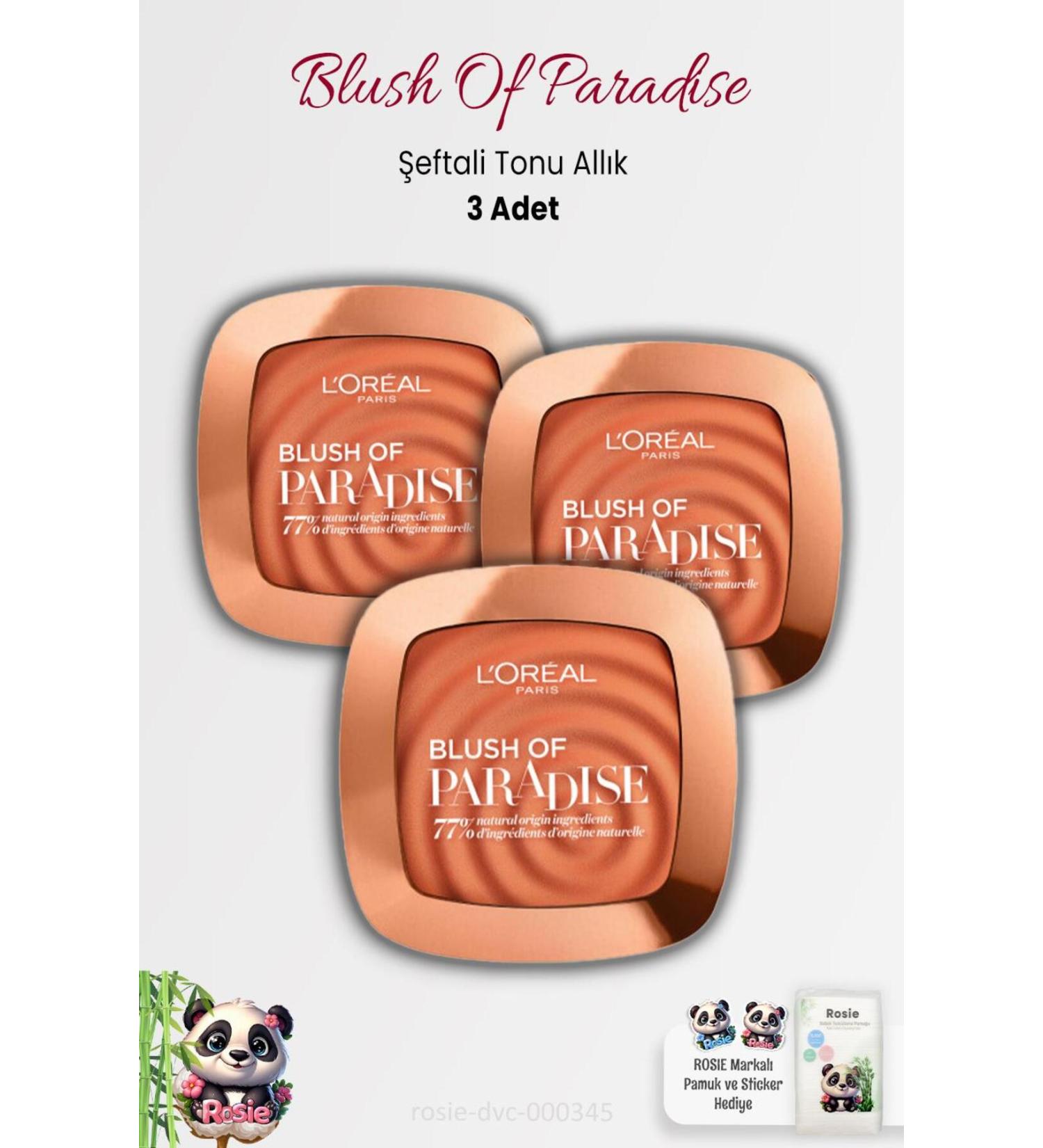 L'Oreal Paris 3 Pieces Loreal Paris Blush Of Paradise Blush Peach Tone and ROSIE - Buy Online on GoSupps.com