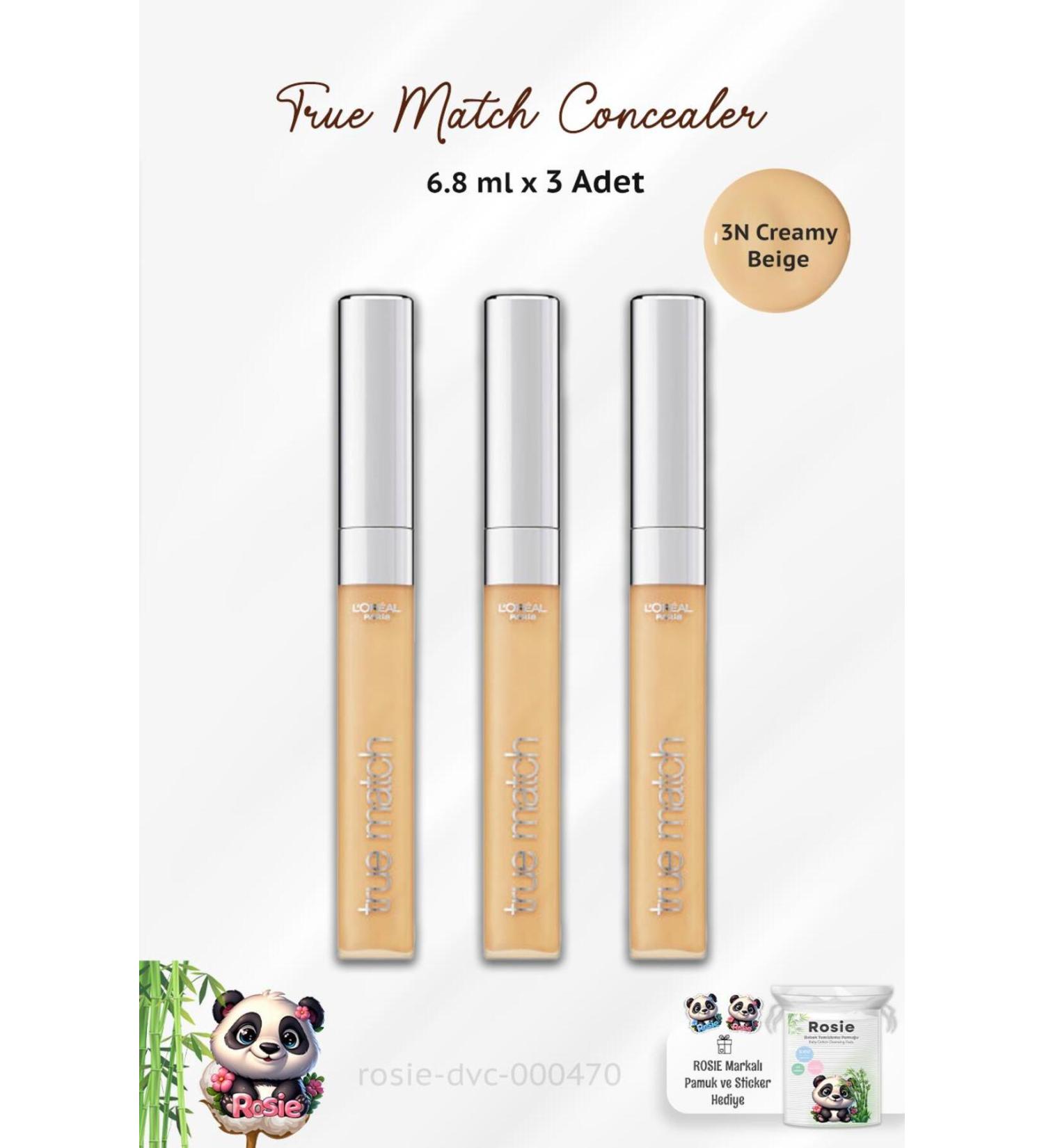 L'Oreal Paris Loreal Paris True Match Concealer 3N Creamy Beige and ROSIE