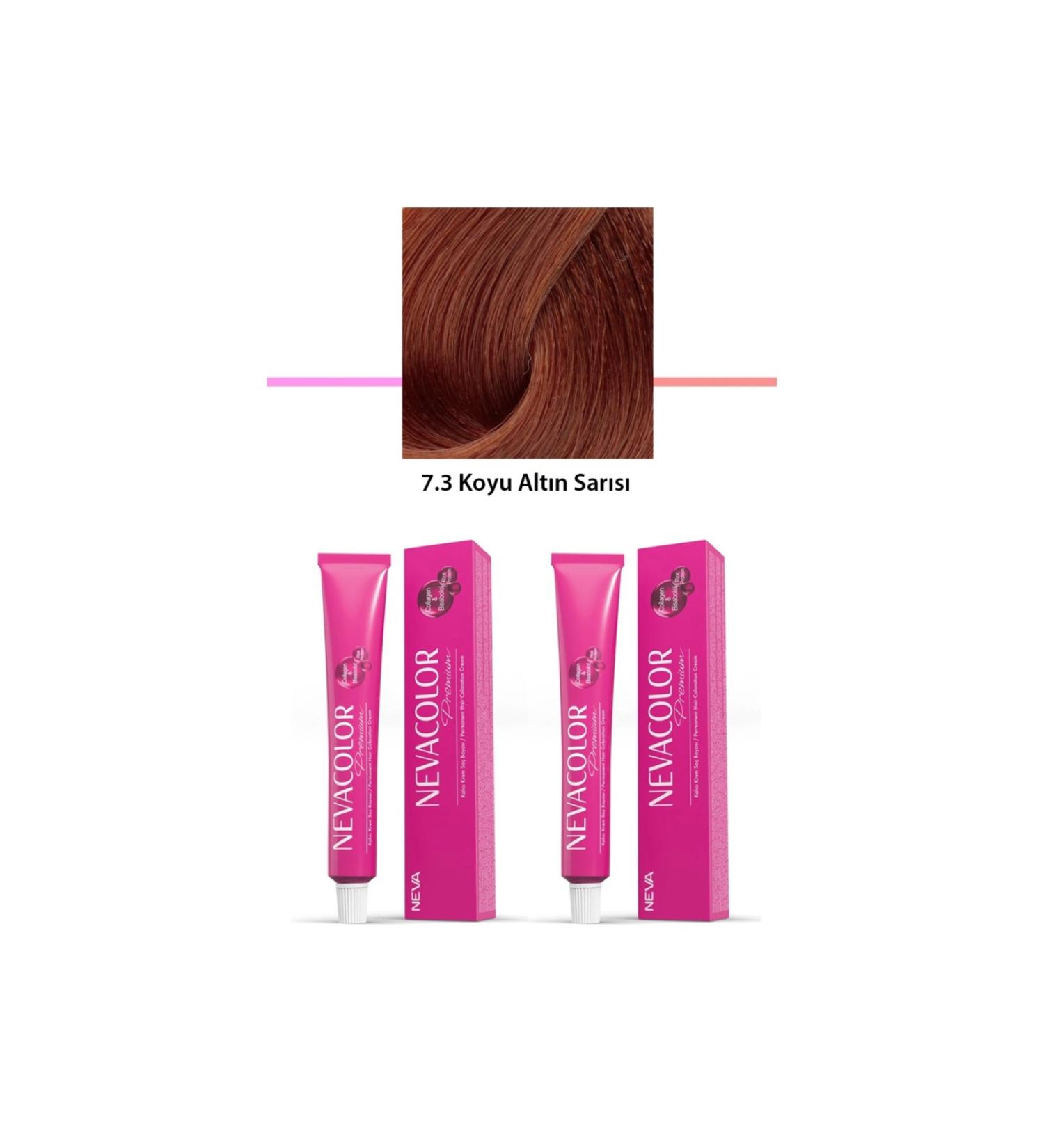Skygo 2 Set Premium 7.3 Dark Golden Blonde - Permanent Cream Hair Dye 2 X 50 g Tube