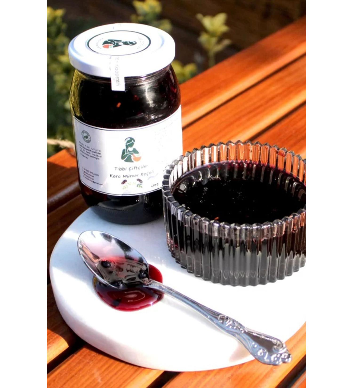 Medicinal Farmers Antioxidant Effective Digestive System Regulator Black Elderberry Jam - 450 gr