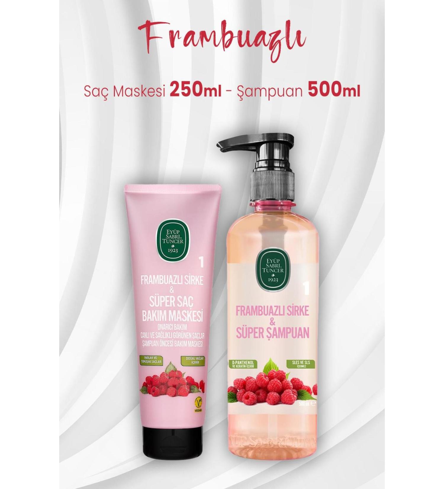 Ey p Sabri Tuncer Raspberry Hair Mask 250 ml And Shampoo 500 ml