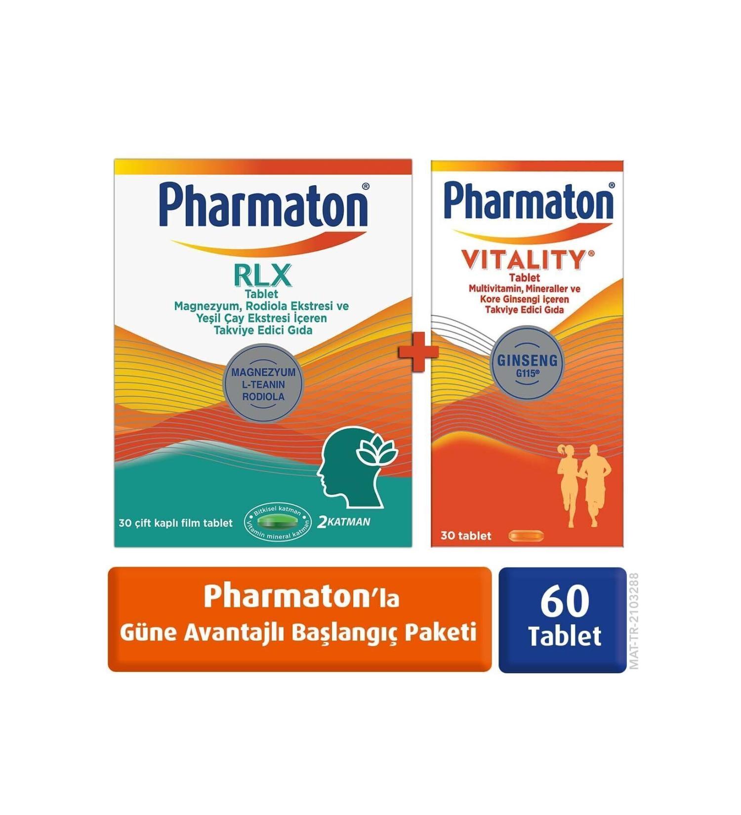 Pharmaton Vitality 30 Tablets & Pharmaton RLX Energy and Relaxation Package - Buy Online on GoSupps.com