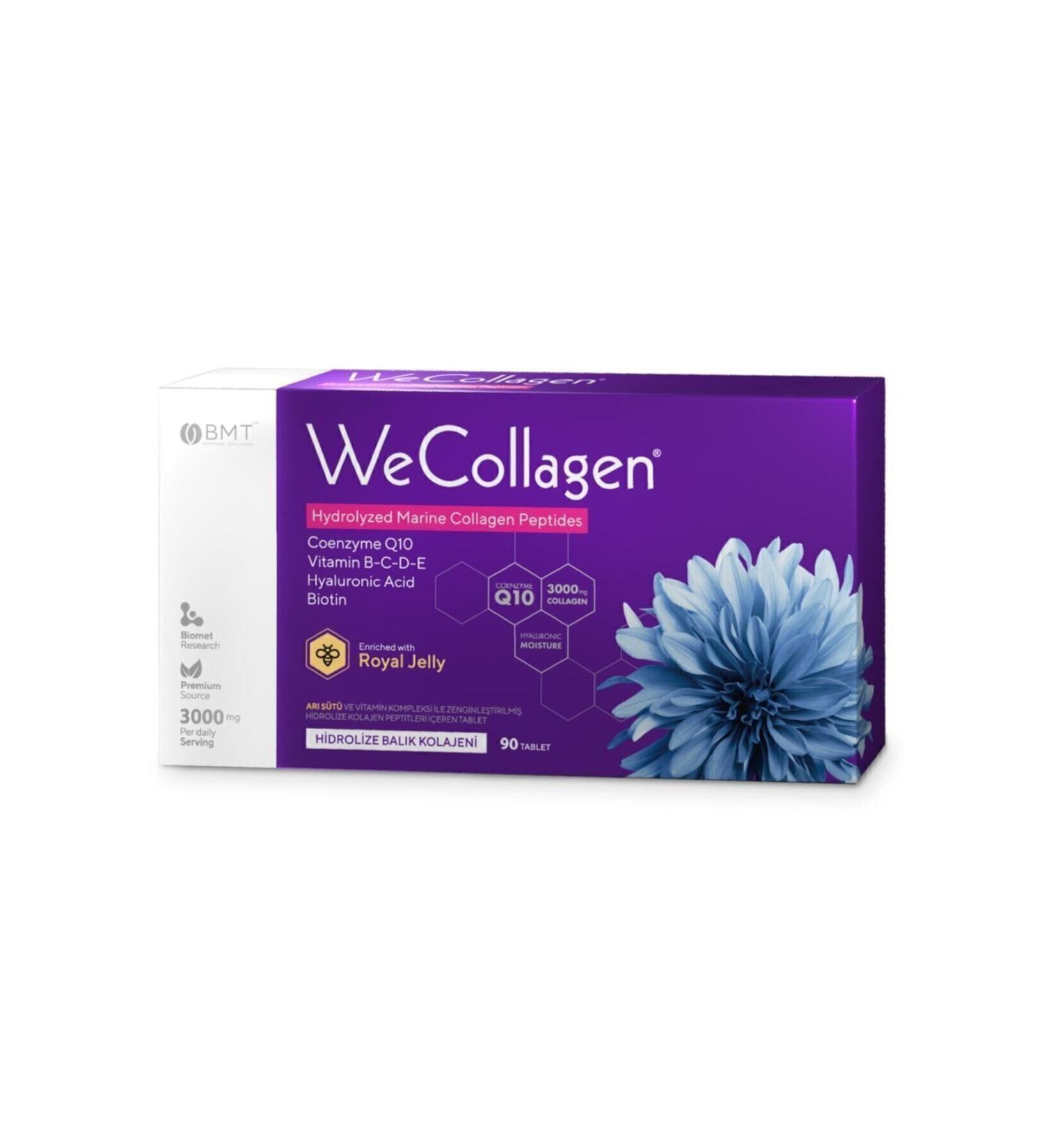 The Baharat WeCollagen 90 Tablets - 3000mg Collagen Type 1-2-3 Royal Jelly Biotin 0 Pure And Natural Dietary Supplement