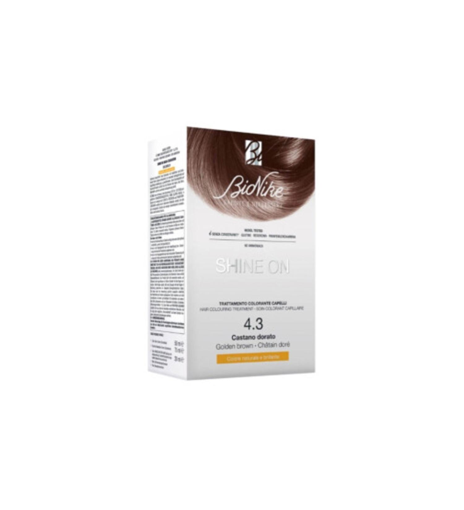 BioNike Shine On Hair Coloring Kit No: 4.3 Golden Brown (SINGLE)