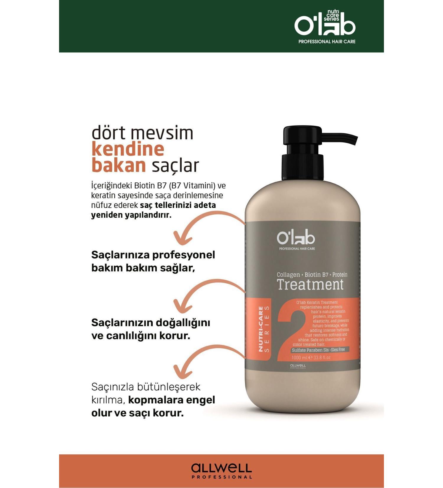 Olab Hair Care O'lab Treatment Collagen Biotin B7 Protein (1000ml) - Buy Online on GoSupps.com
