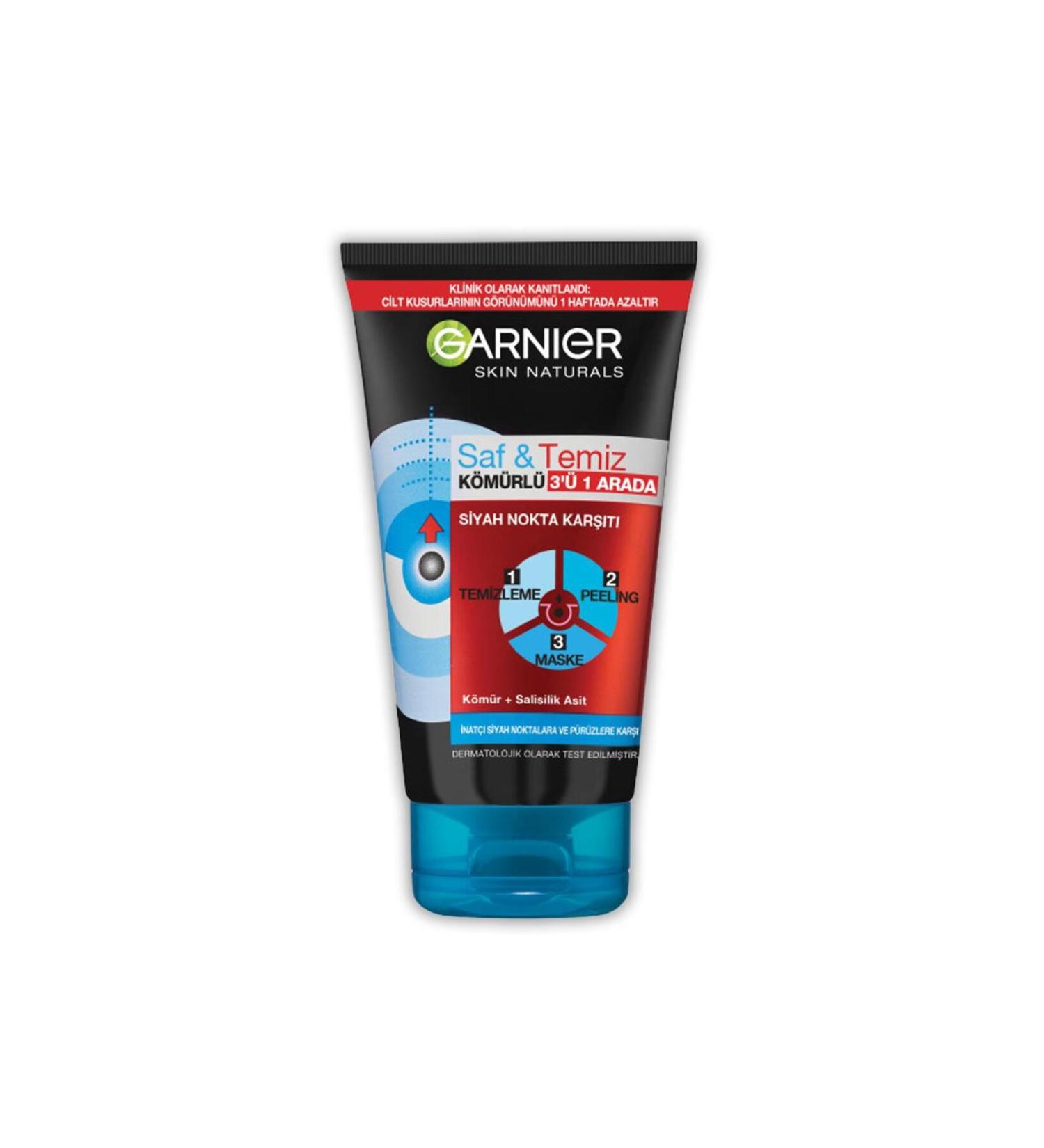 Garnier Charcoal 3 in 1 Pure & Clean 150 ml