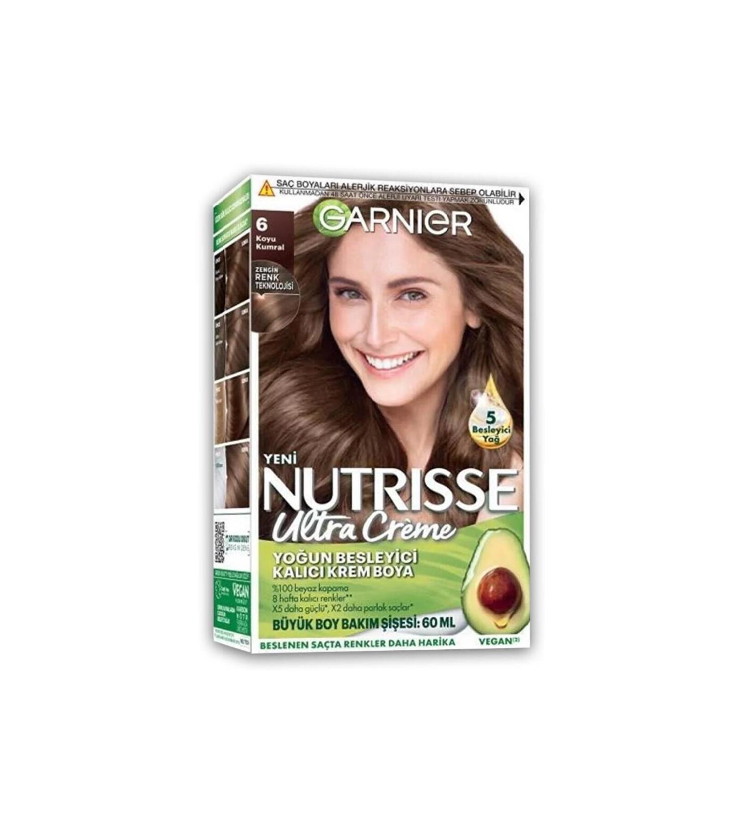 Garnier Nutrisse Intense Nourishing Permanent Cream Hair Dye 6 Dark Blonde - Buy Online on GoSupps.com