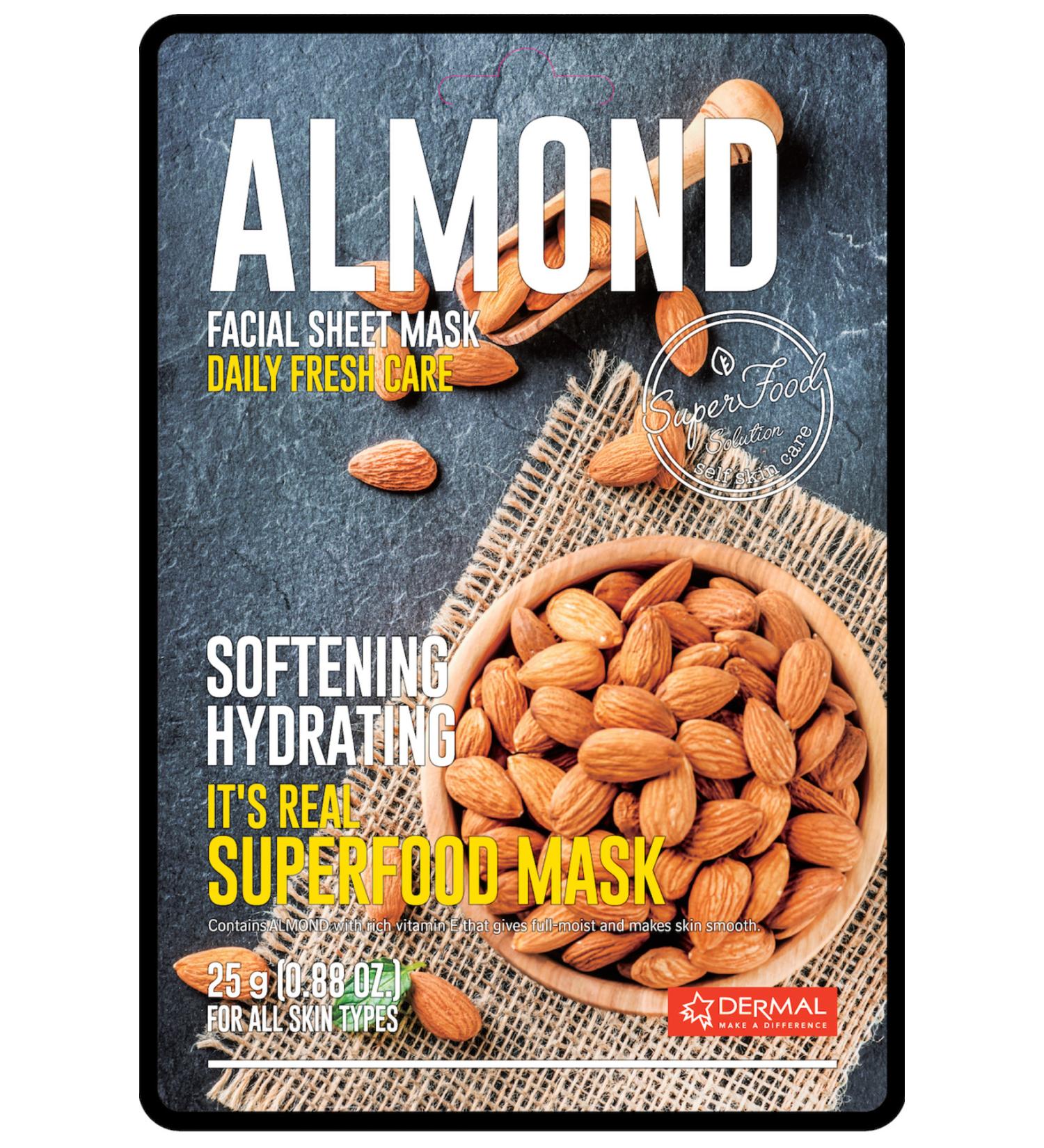 Dermal Moisturizer and Softener Superfood Almond Mask for All Skin Types 25 gr