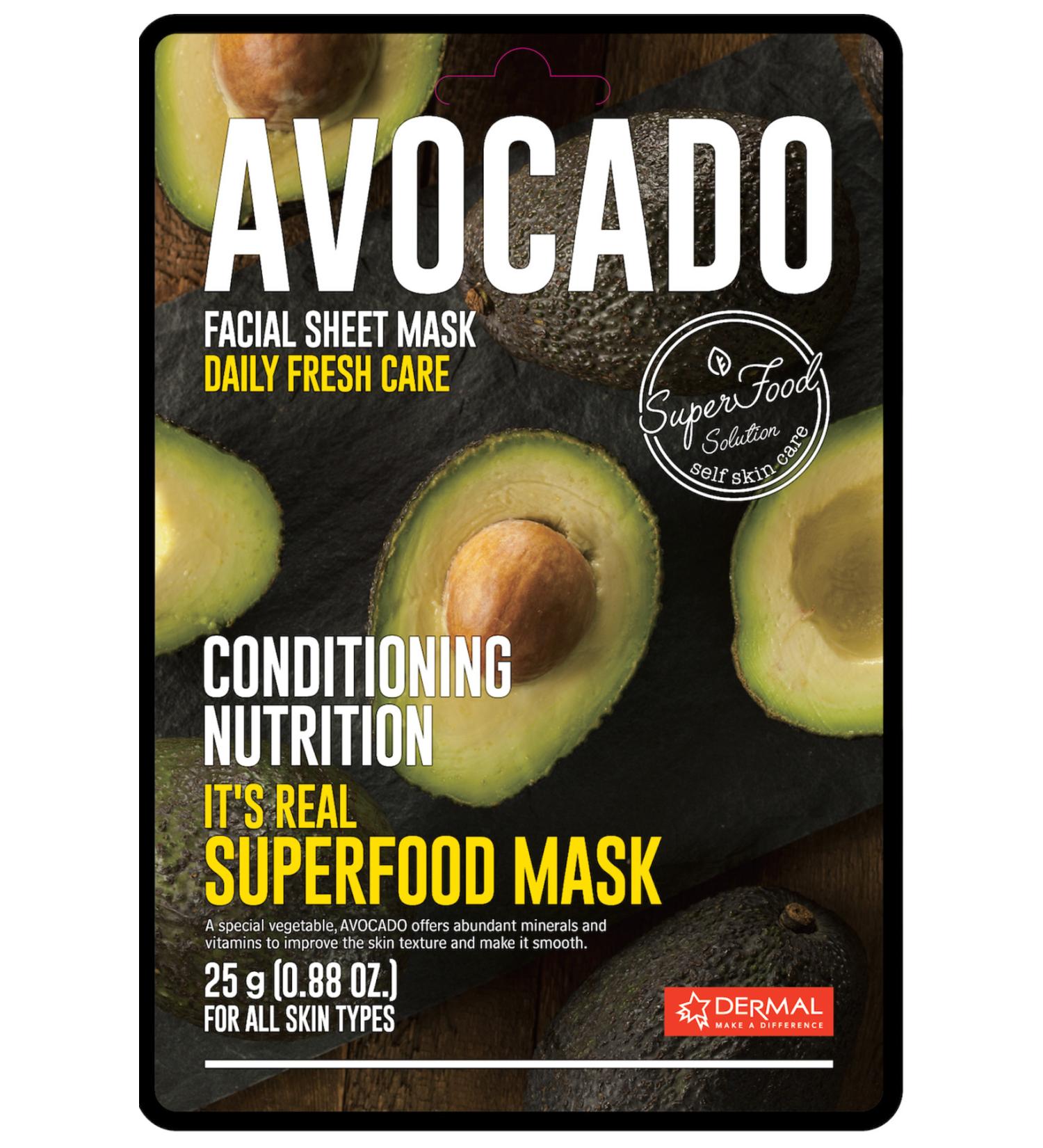 Dermal Regulating and Nourishing Superfood Avocado Mask for All Skin Types 25 gr