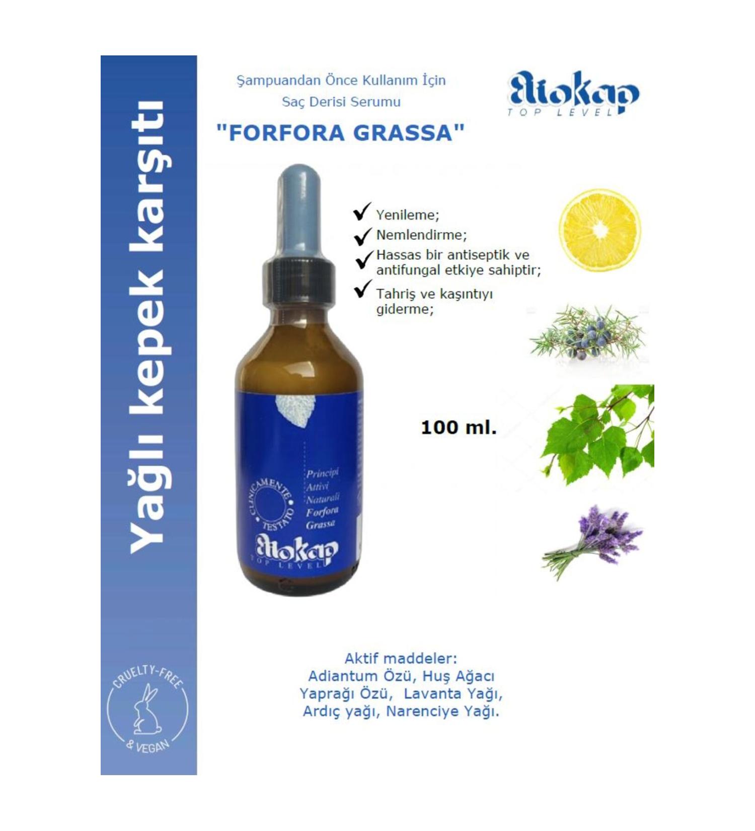 Eliokap Forfora Grassa - Oily Anti-Dandruff Natural Active Ingredient Hair Serum 100 Ml.
