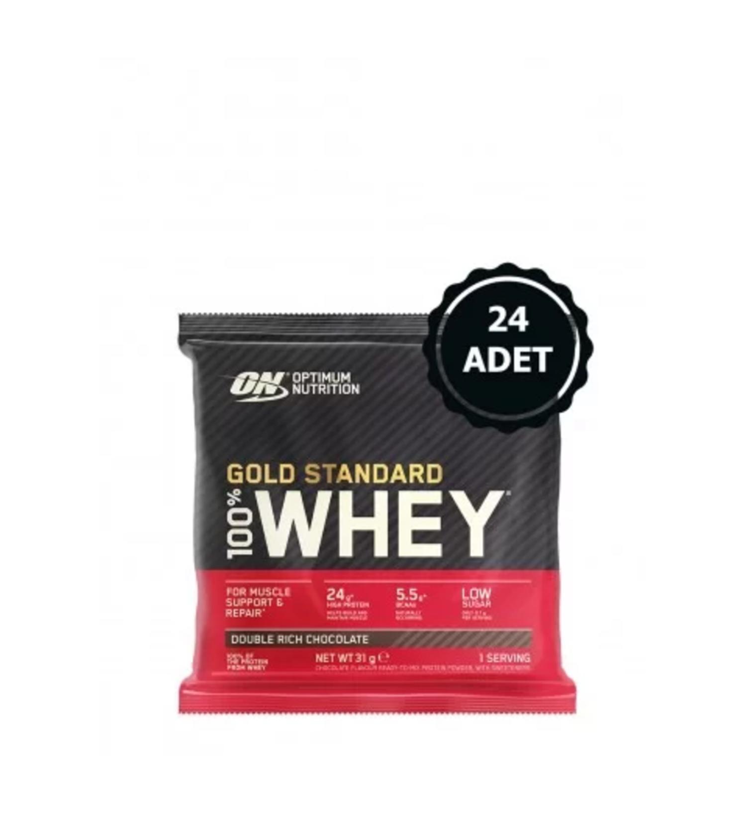 Optimum Gold Standard Whey Protein Powder 30gr - 24 Portion Bags (SINGLE)