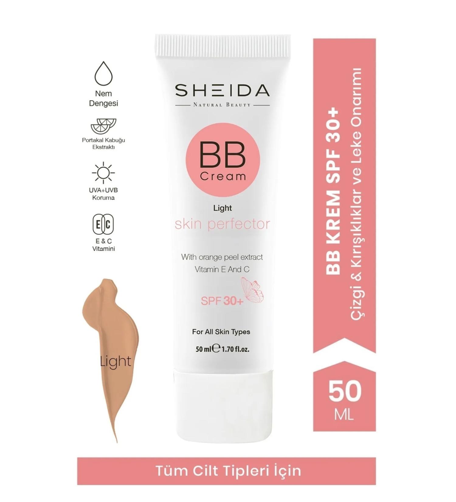 Sheida Bb Cream Light (LIGHT COLOR) Spf 30 Perfect Coverage - Buy Online on GoSupps.com