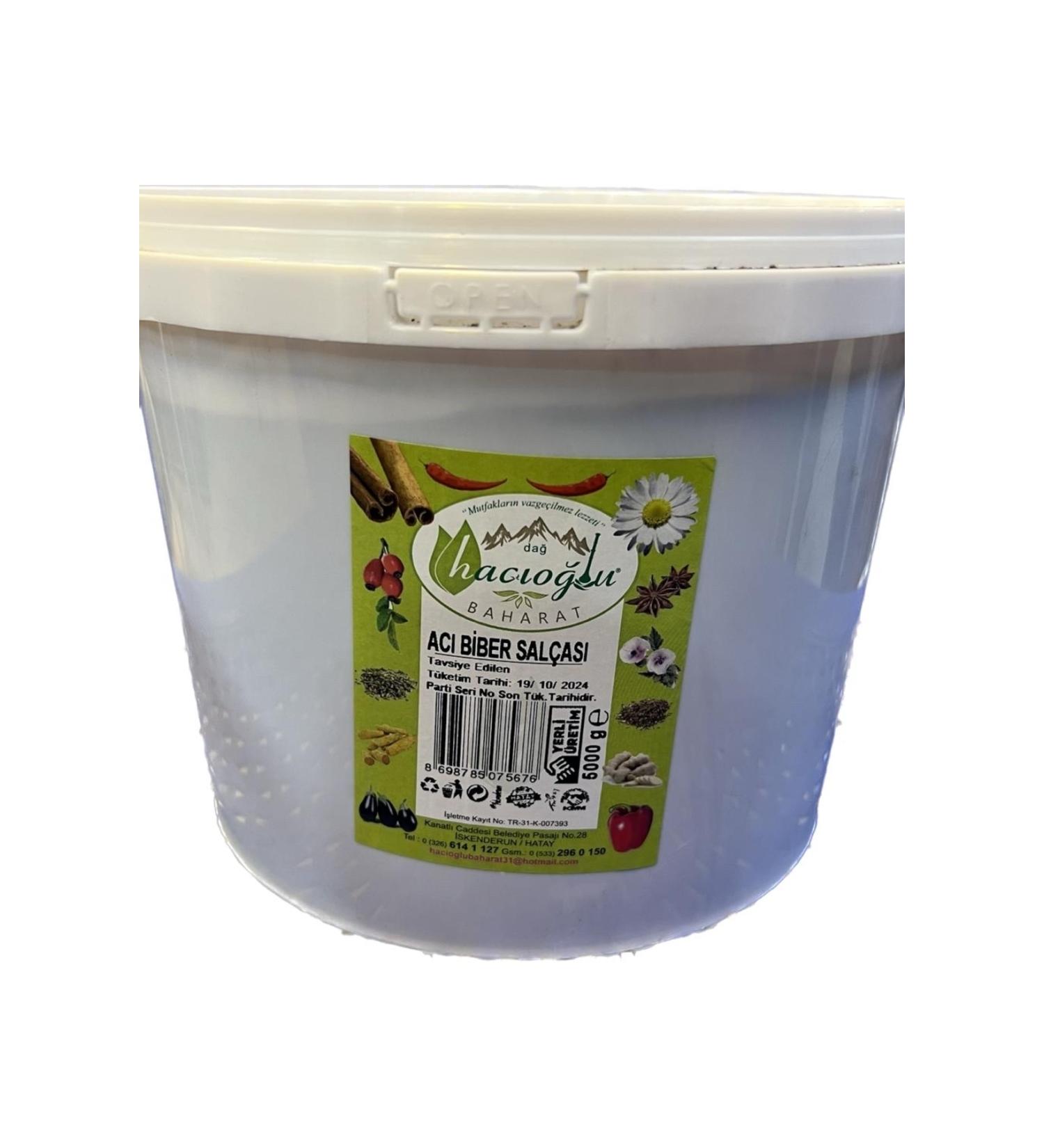 Hac o lu Spice Hatay Local Natural Pepper Paste Hot 5 Kg / 5000 gr Bucket
