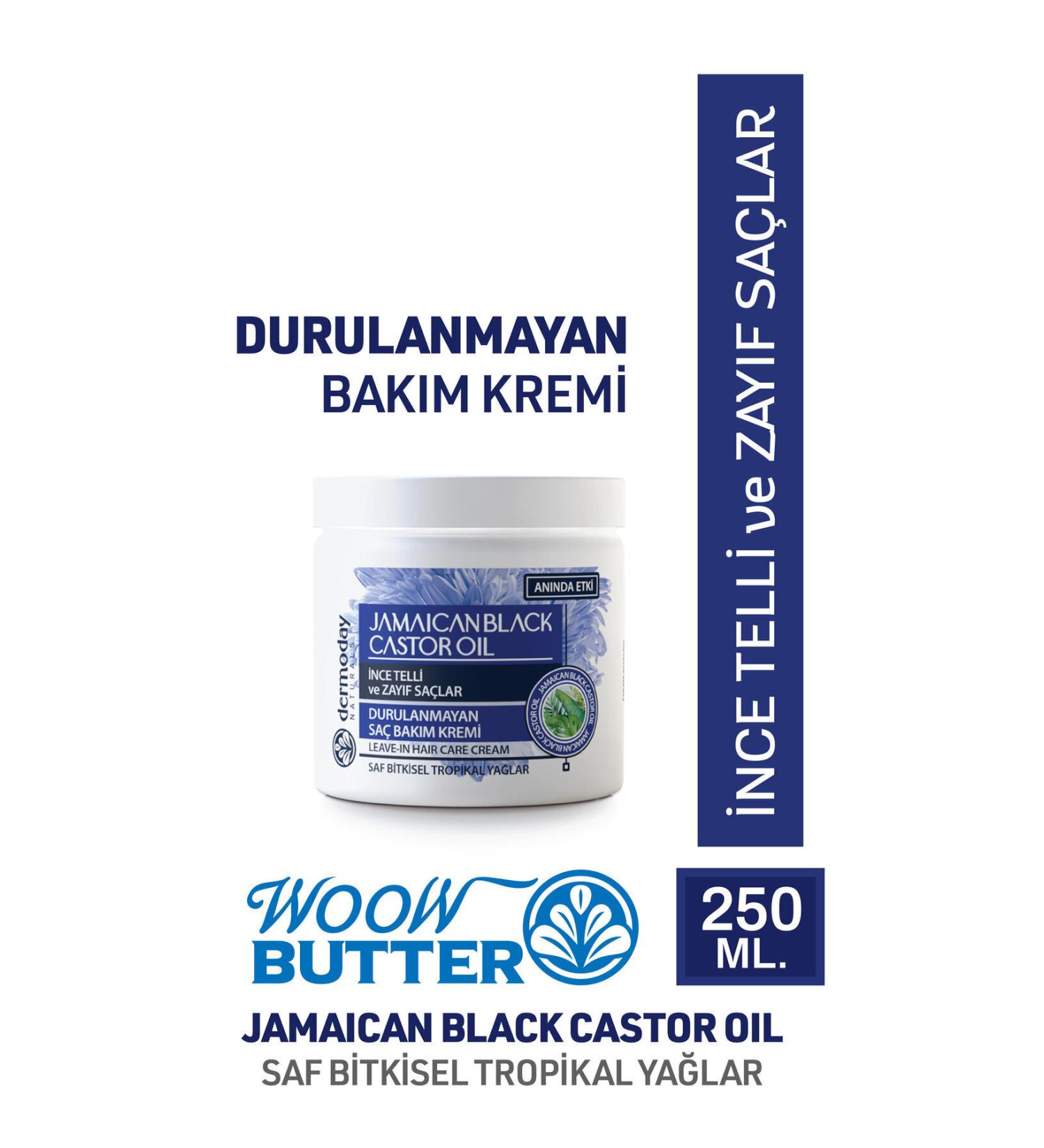 Dermoday Woow Butter Jamaican Black Castor Oil Leave-In Conditioner 250 ml Fine and Weak Hair