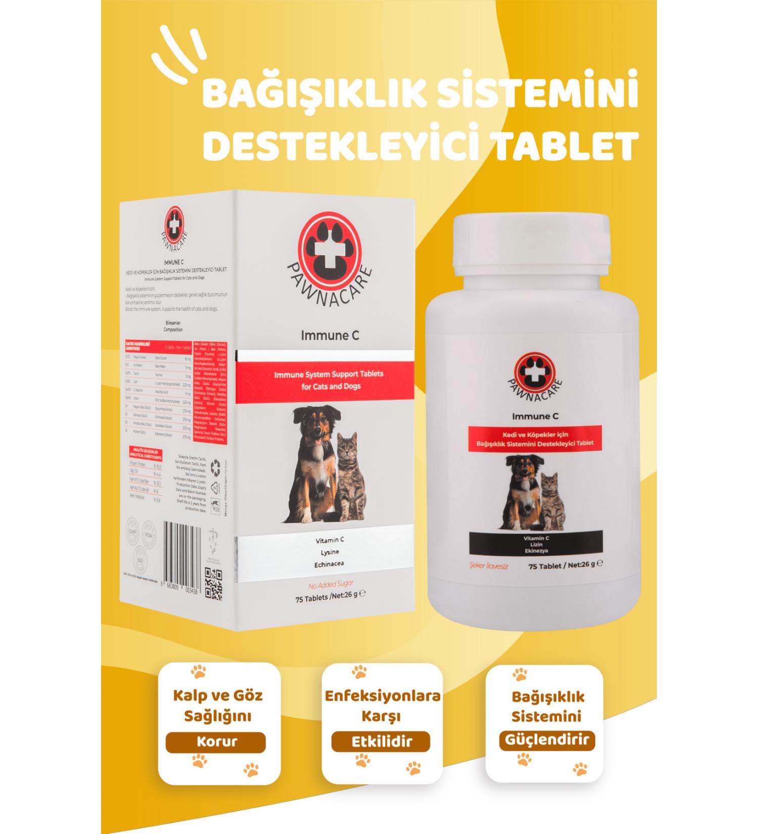 PAWNACARE Immune C Immune System Support Tablet for Cats and Dogs 75 Tablets - Buy Online on GoSupps.com