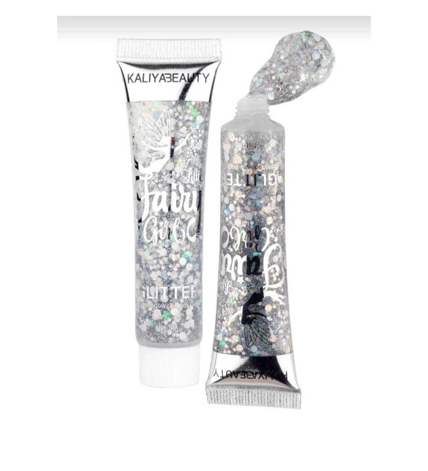 KALIYABEAUTY Face and Body Fairy Girl Glitter Gel Silver 6 Different Glitter Tones and Colors - Buy Online on GoSupps.com