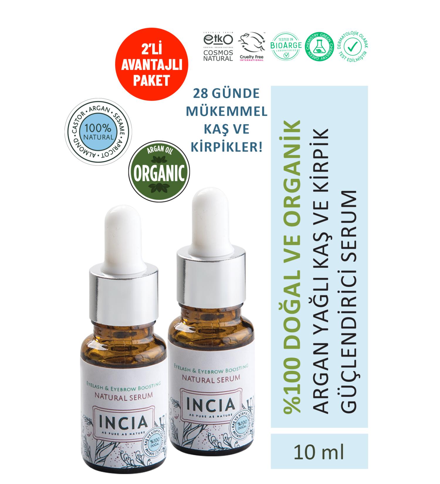 INCIA 0 Natural Eyebrow and Eyelash Strengthening Serum Herbal Thickening Intensive Care Oil 10 ml 2 X Pieces - Buy Online on GoSupps.com