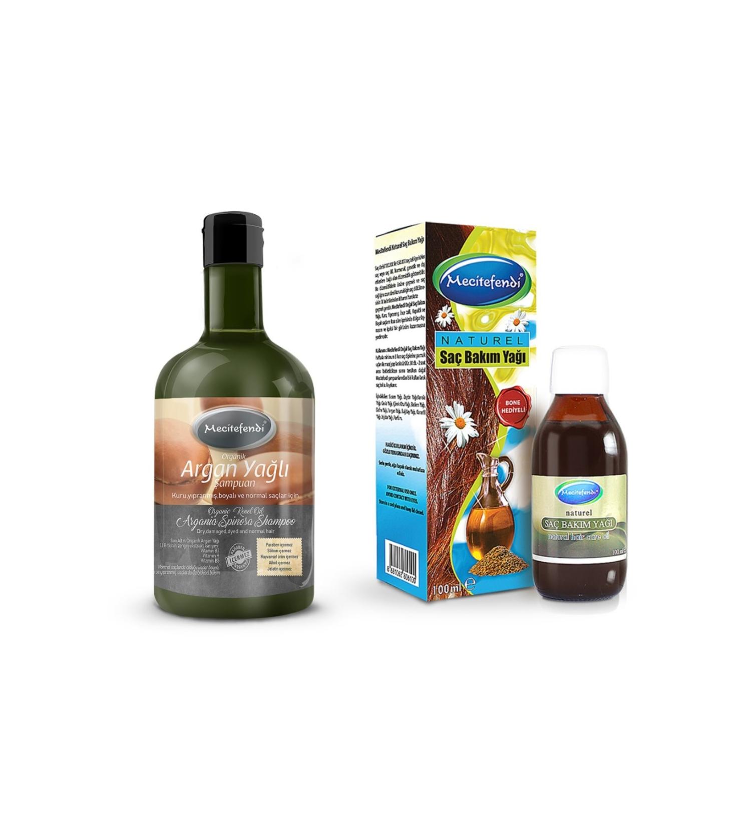 Mecit Efendi Argan Shampoo 400 ml (1 Piece) + Hair Care Oil (1 Piece)