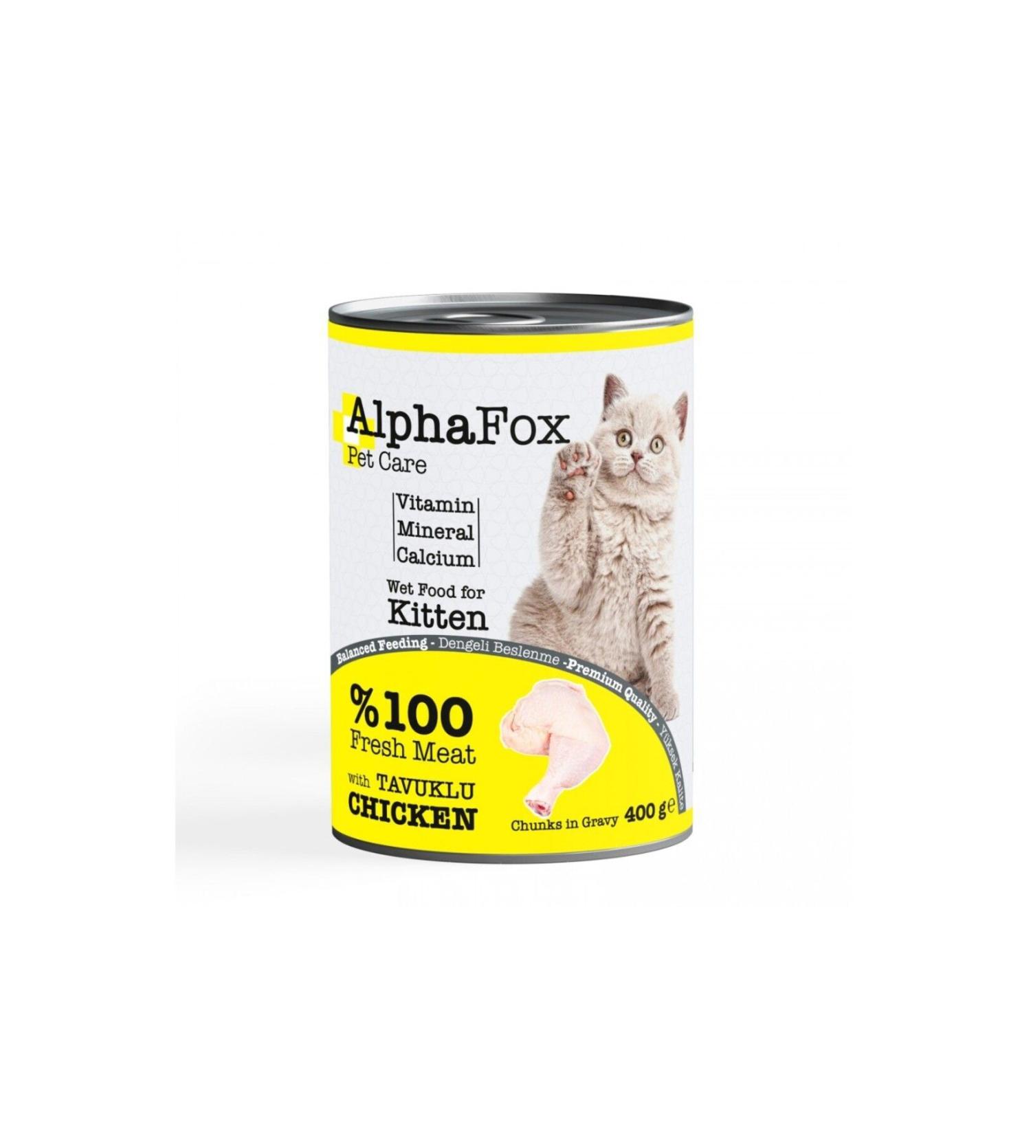 Alpha Fox Chicken Kitten Canned Food 400 Gr * 12 Pieces