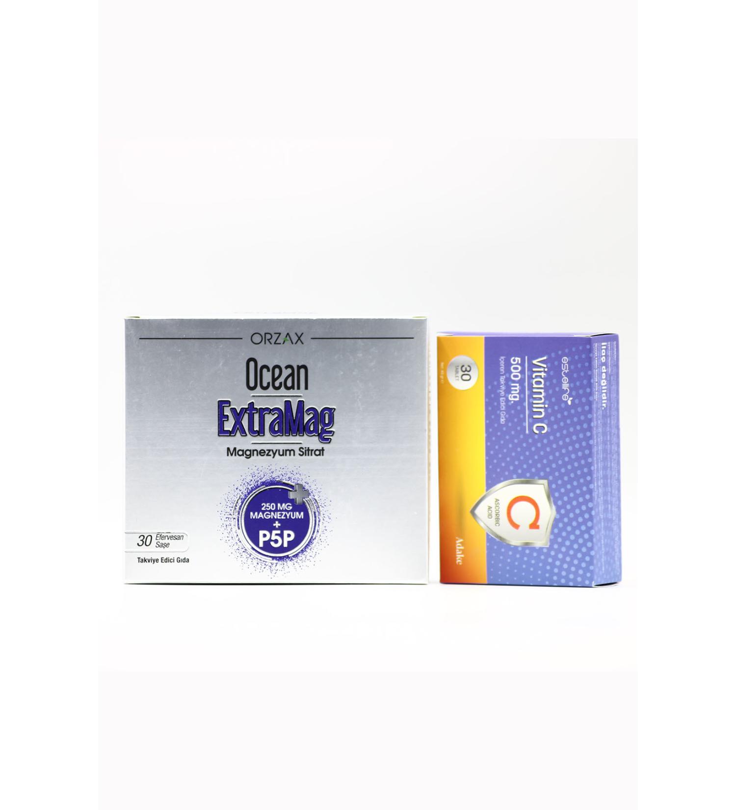 Ocean ExtraMag Magnesium Citrate Effervescent 30 Sachets Vitamin C 500mg - Buy Online on GoSupps.com