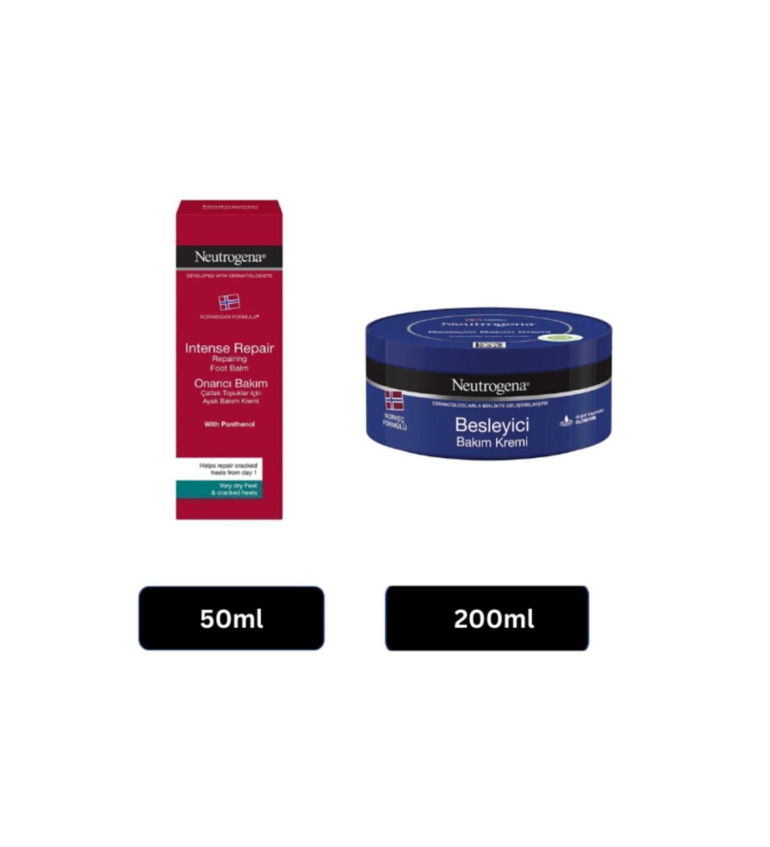 Neutrogena Norwegian Formula Cracked Heel Foot Cream 50 ml + Nourishing Care Cream 200 ml