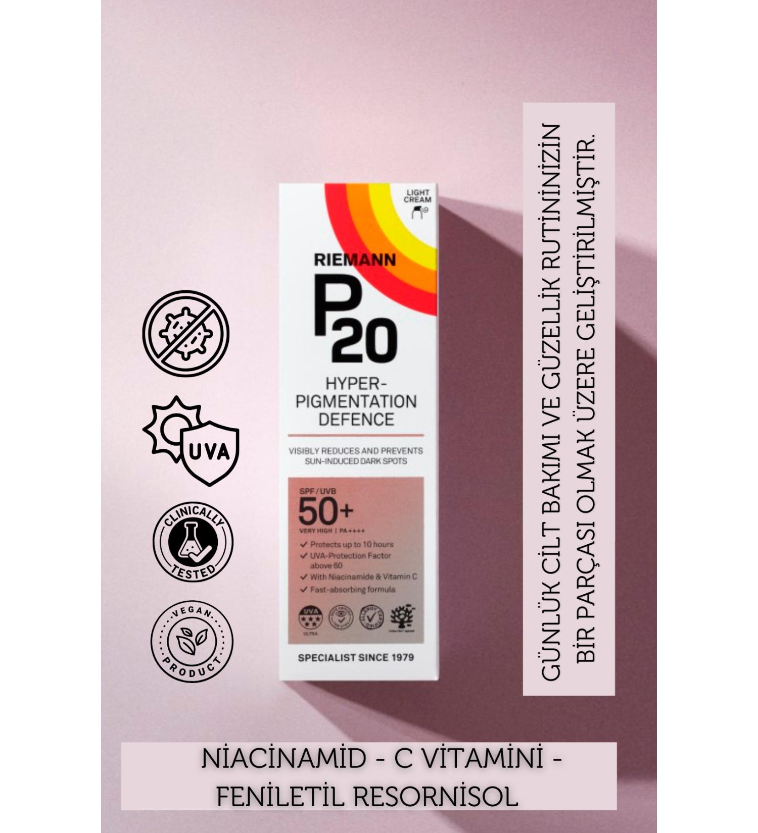 Riemann P20 Pigmentation Defense . Spf50 Protective Sunscreen - Buy Online on GoSupps.com