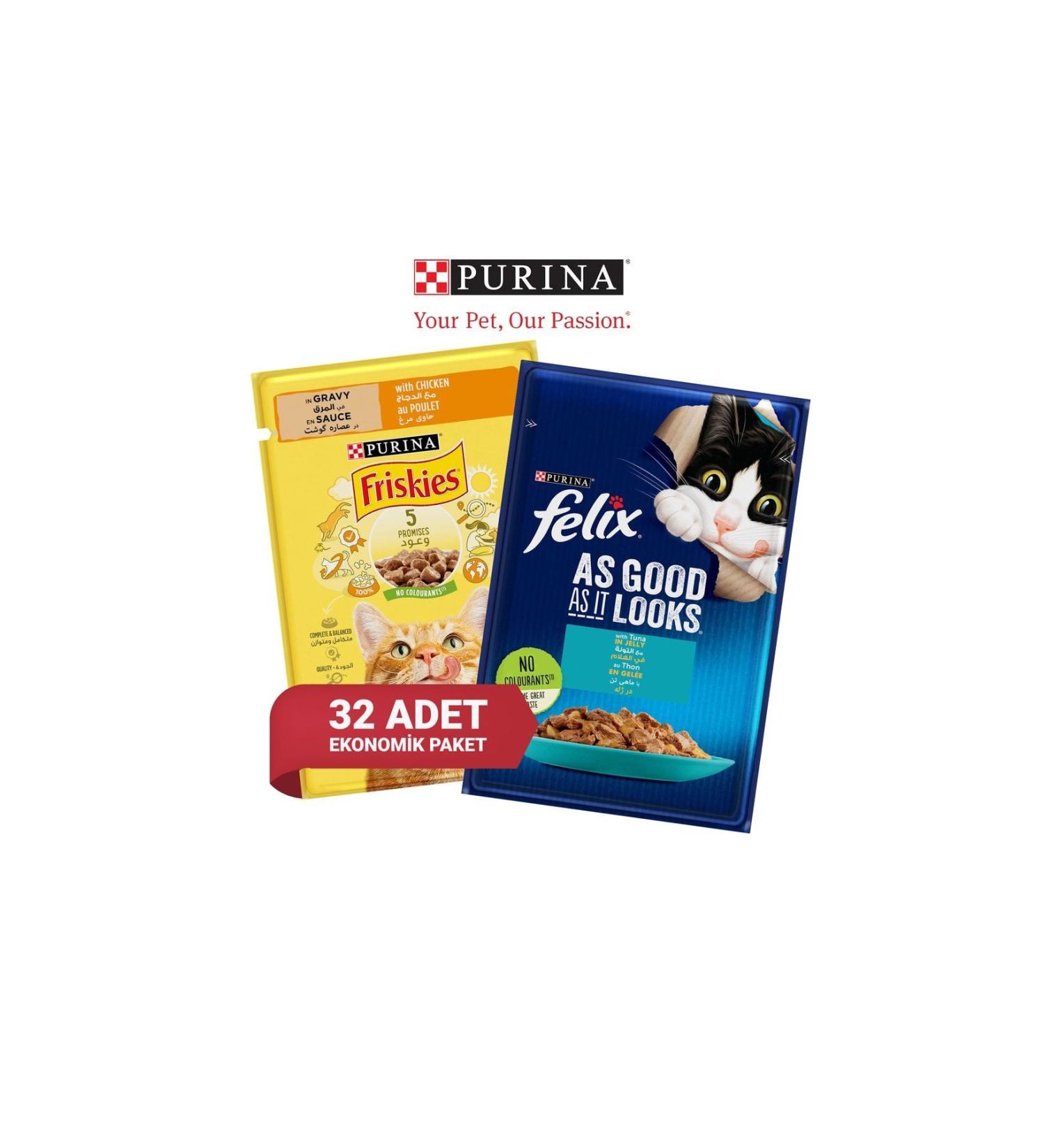 Purina New Purina Mixed Pack 32 Pieces 85 gr (FELIX AND FRISKIES) All Together