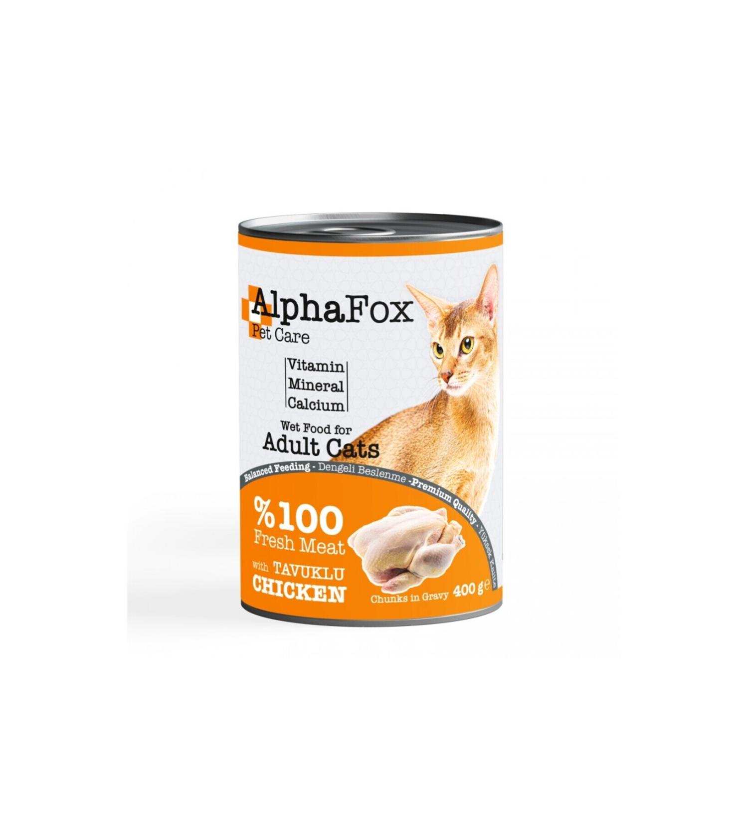 Alpha Fox Chicken Cat Canned Food 400 Gr * 12 Pieces