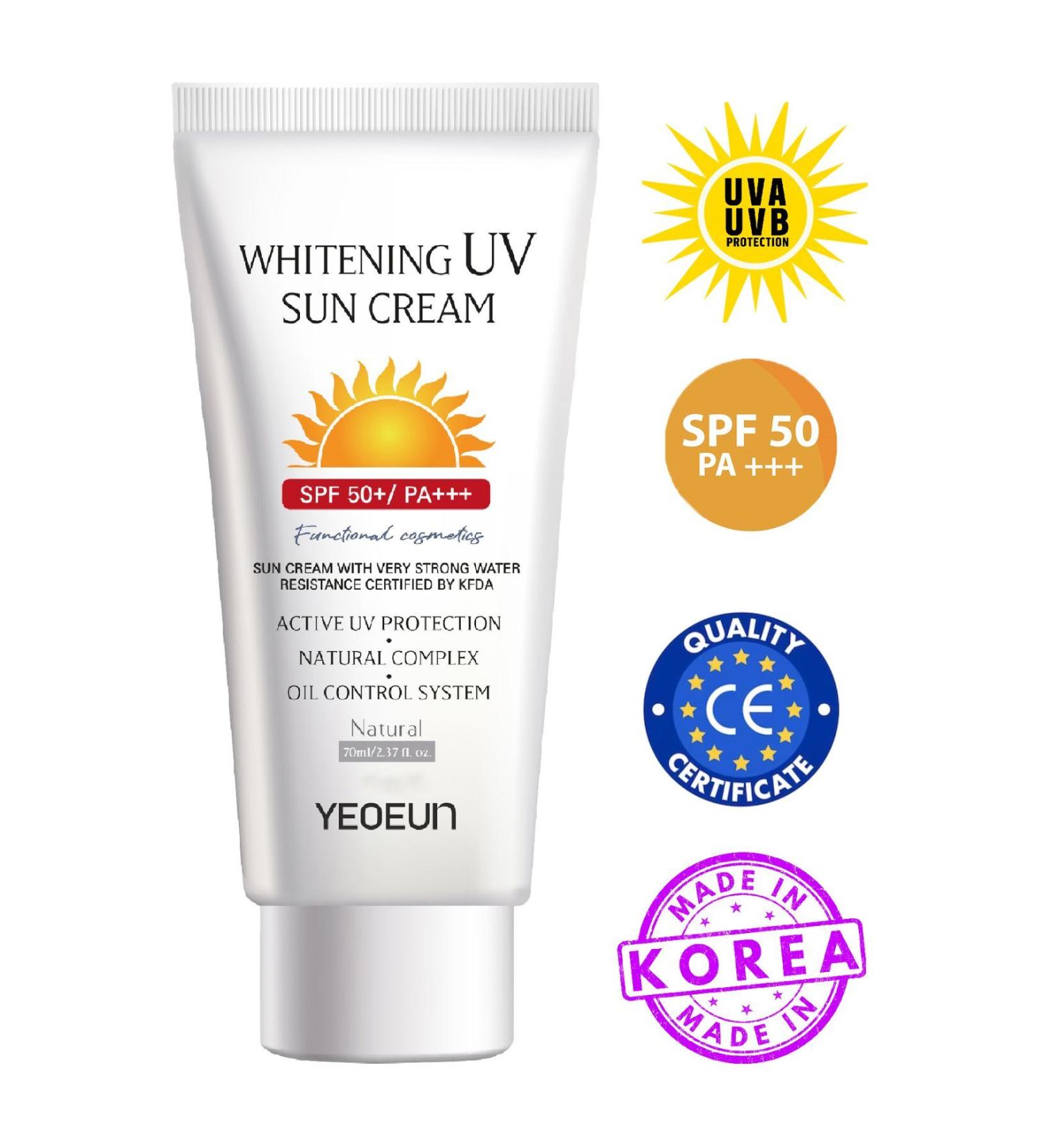 BISPACK Natural Content Brightening High Protection Whitening UV Sun Cream SPF50 + PA+++ - Buy Online on GoSupps.com