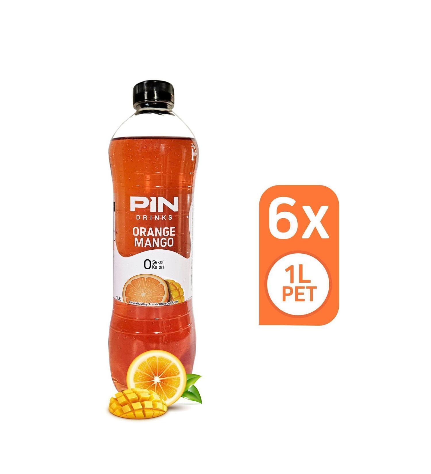 Pin Orange Mango Tropical White Tea - Sugar Free & Calorie Free - 1 Liter X 6 Pieces - Buy Online on GoSupps.com